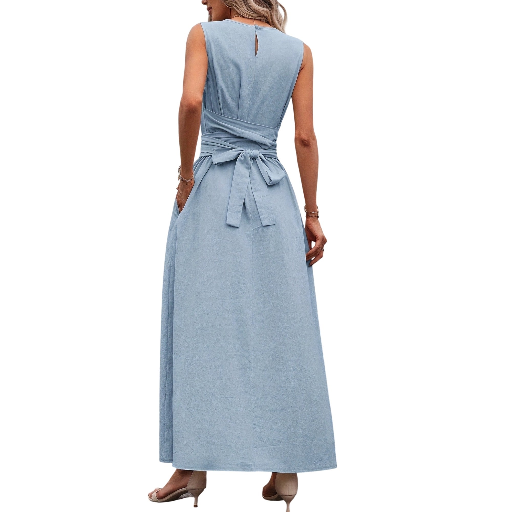 Atelier Rivelle | Robe Femme Été Sans Manches Dos Nu Fluide Décontractée