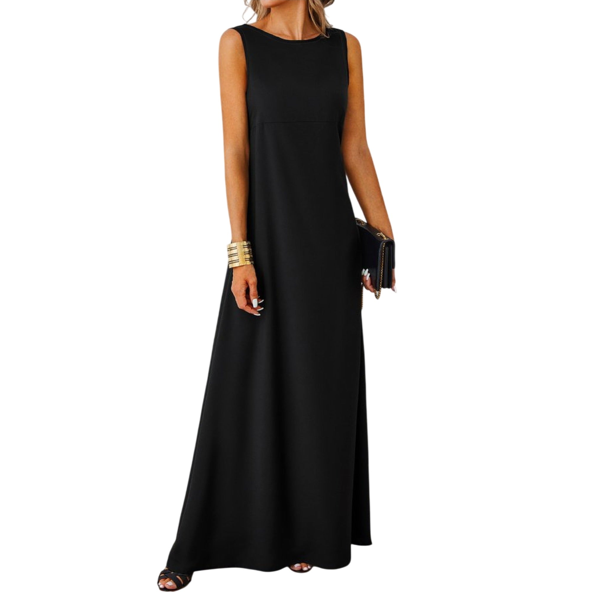 Atelier Rivelle | Robe Longue Femme Été Élégante Sans Manches Fluide