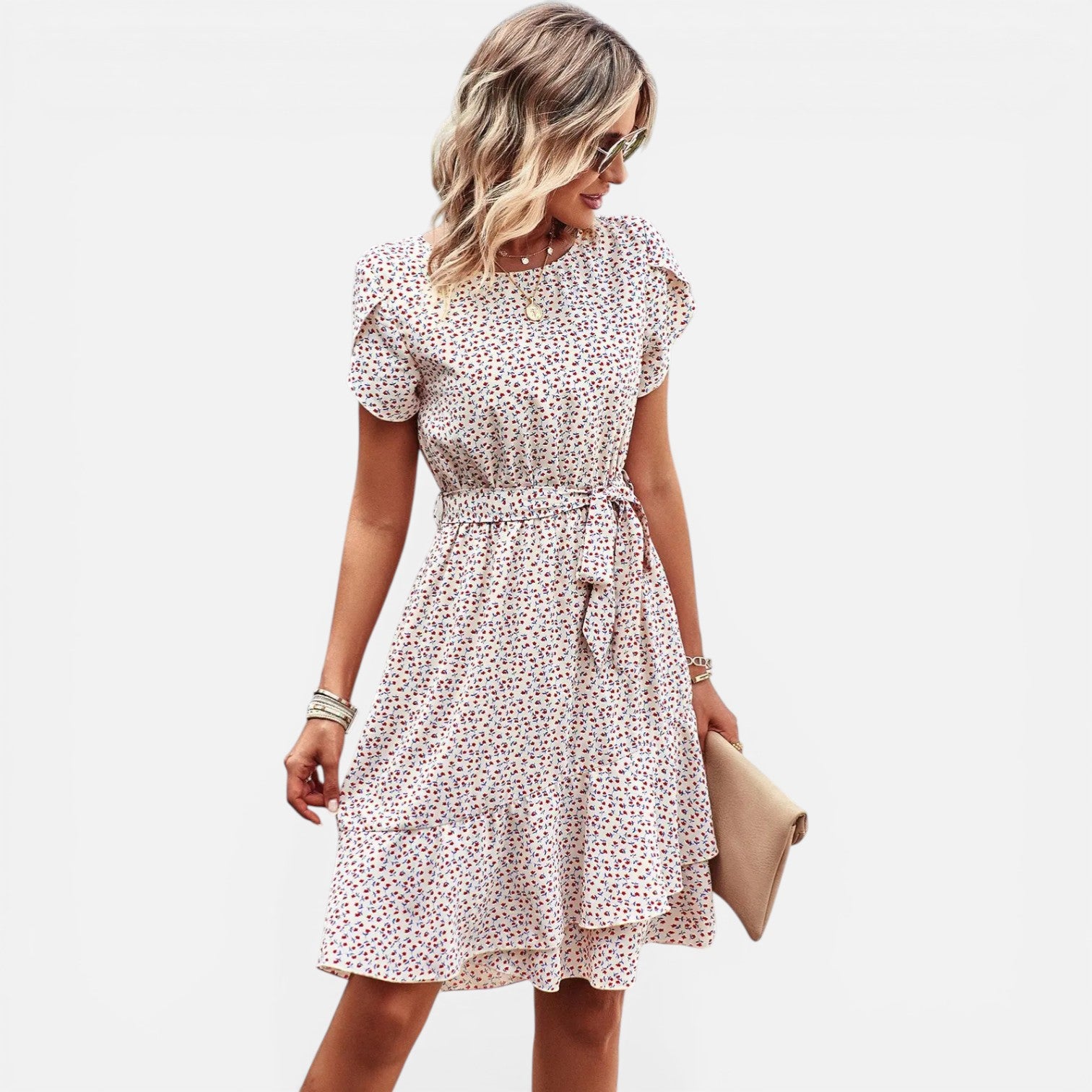 Atelier Rivelle | Robe d’été femme floral taille haute plissée confort casual
