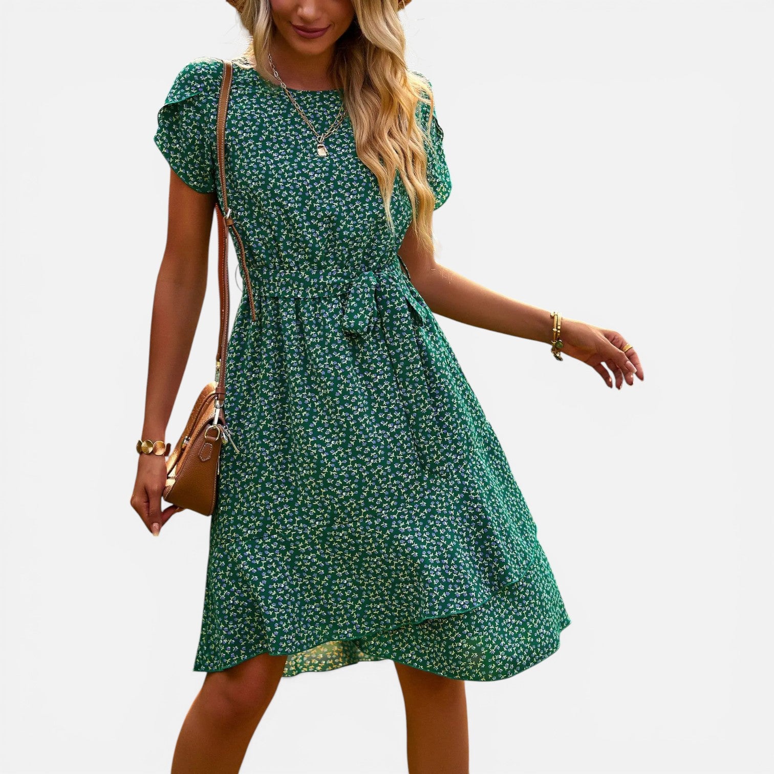 Atelier Rivelle | Robe d’été femme floral taille haute plissée confort casual