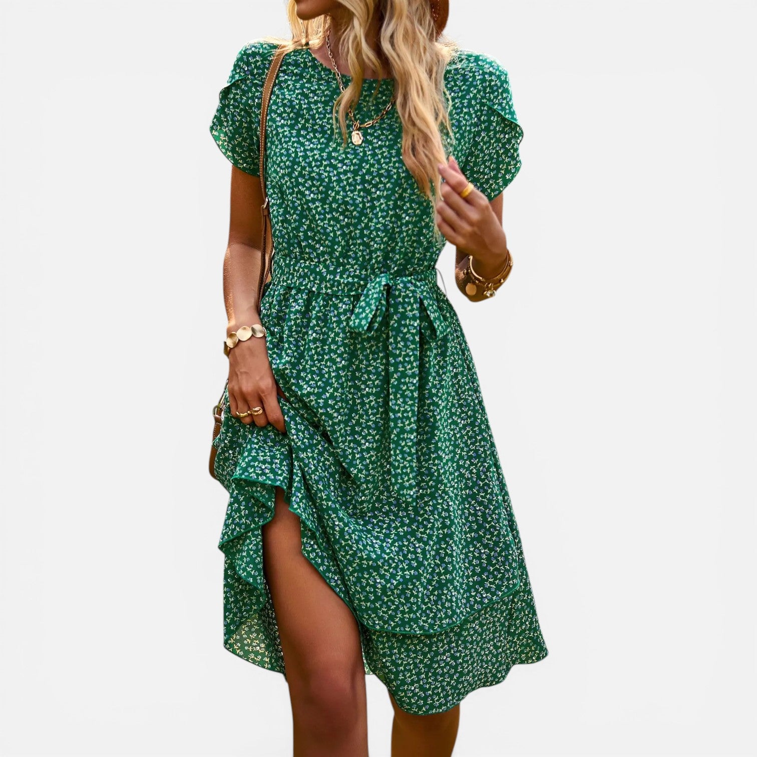 Atelier Rivelle | Robe d’été femme floral taille haute plissée confort casual