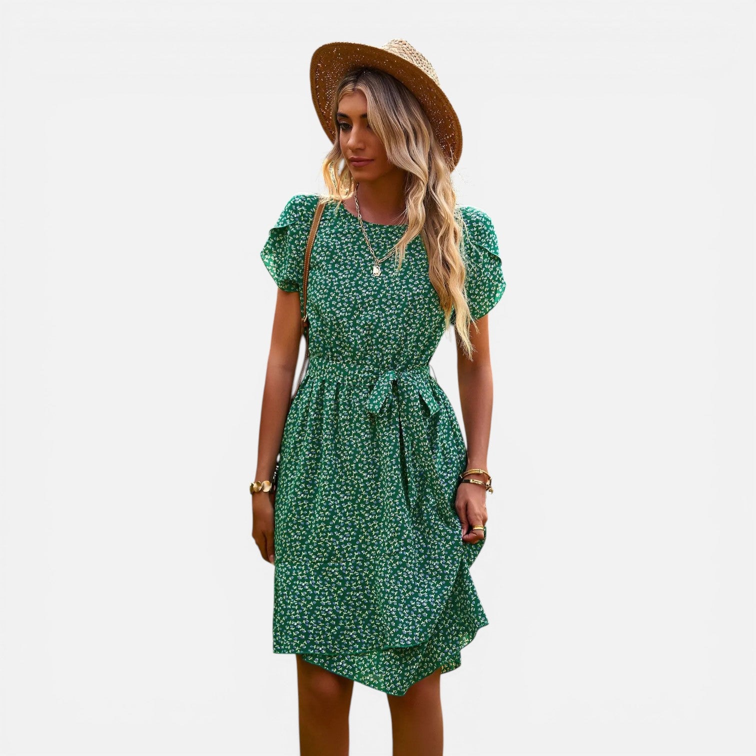Atelier Rivelle | Robe d’été femme floral taille haute plissée confort casual