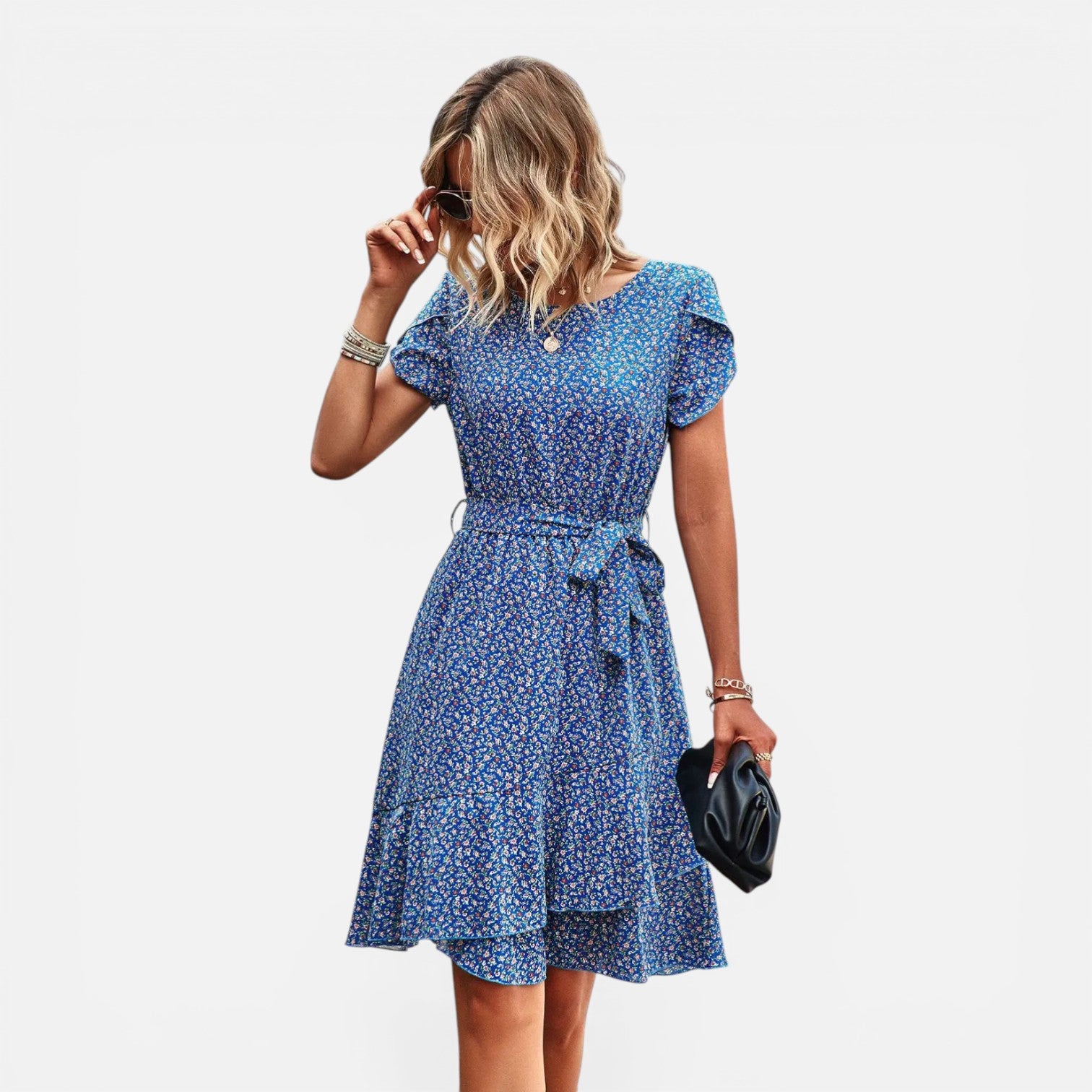 Atelier Rivelle | Robe d’été femme floral taille haute plissée confort casual