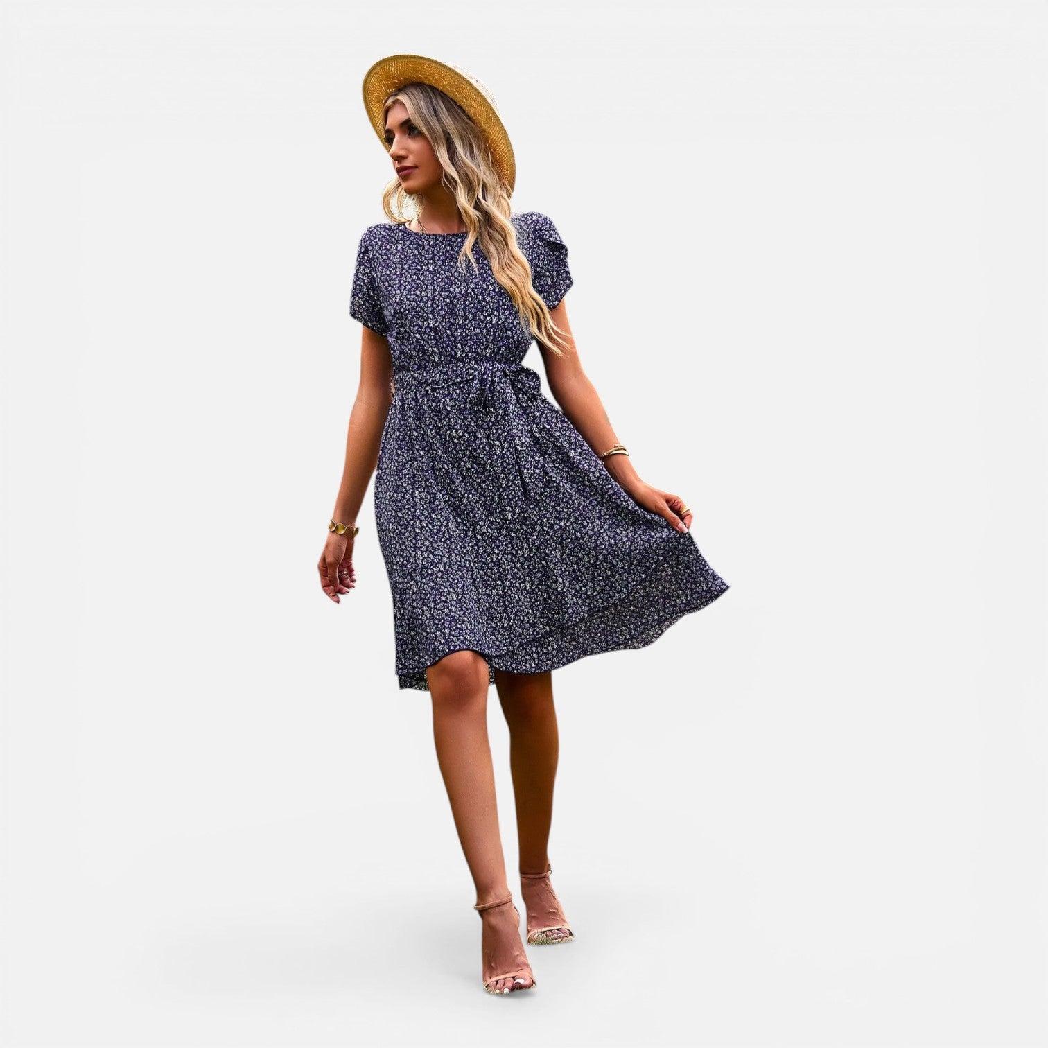 Atelier Rivelle | Robe d’été femme floral taille haute plissée confort casual