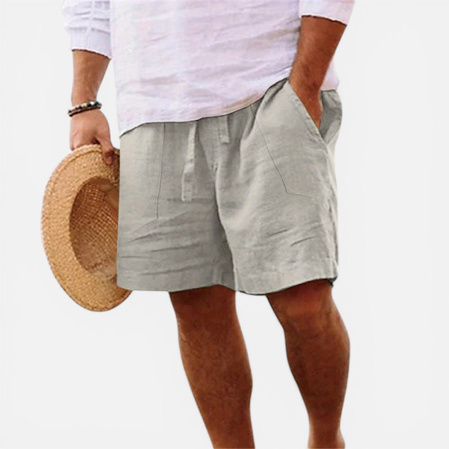 Atelier Rivelle | Short Homme Lin Été Léger Respirant Taille Élastique Confort
