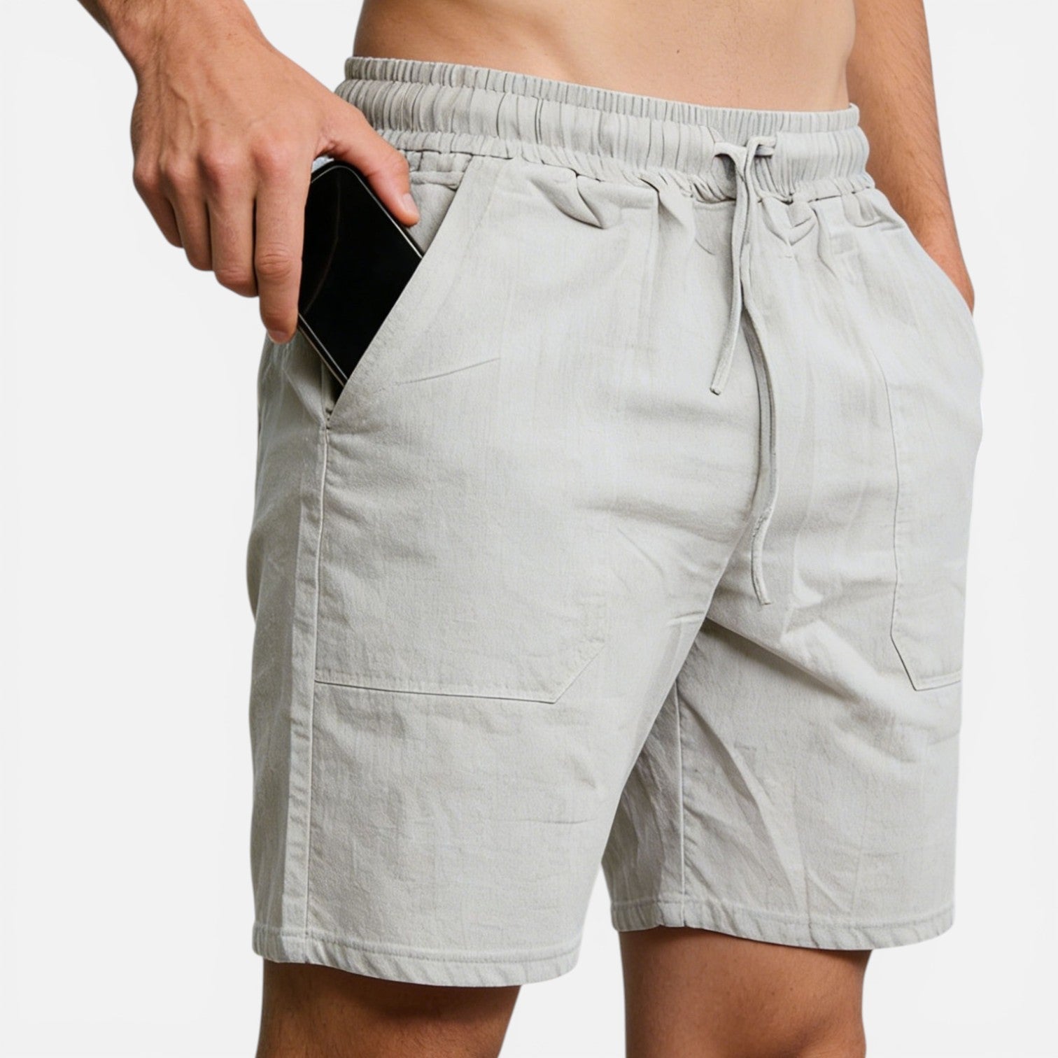 Atelier Rivelle | Short Homme Lin Été Léger Respirant Taille Élastique Confort