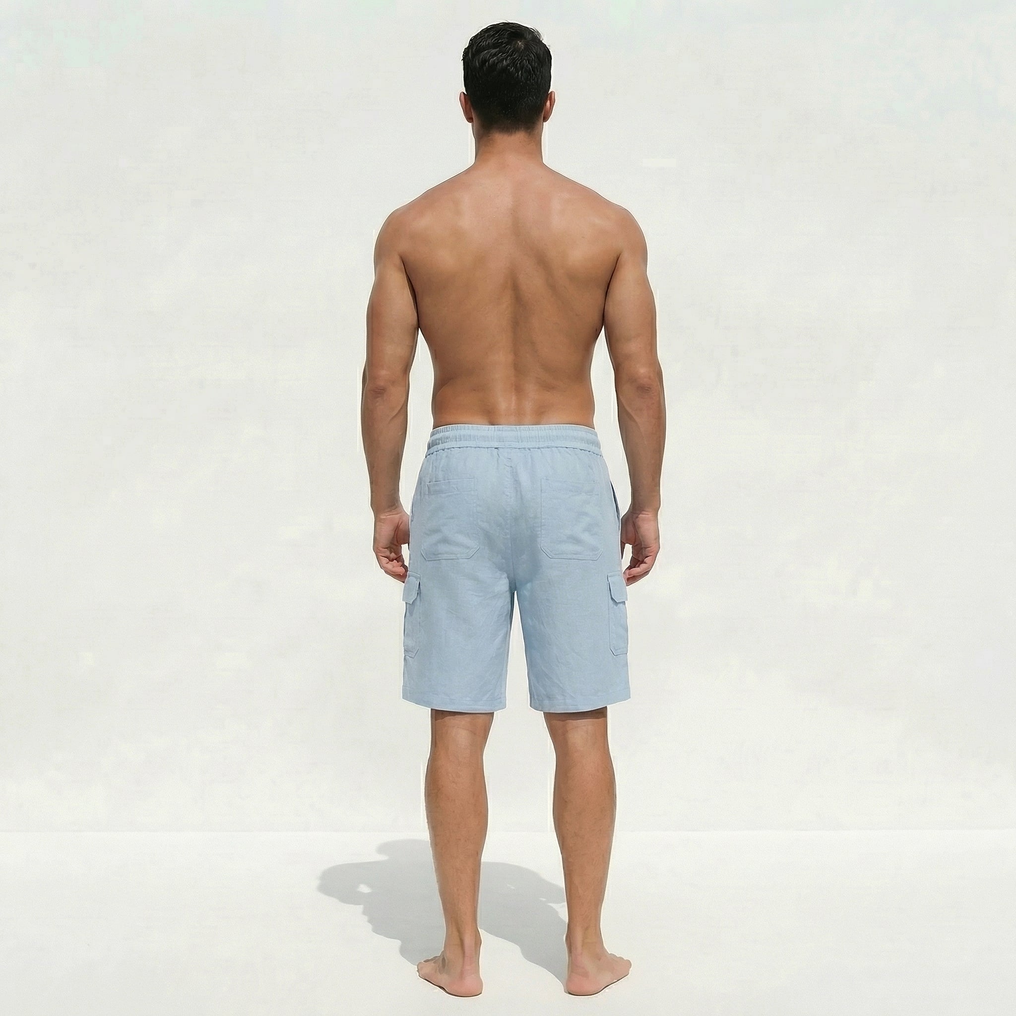 Atelier Rivelle | Short Lin Homme Été Léger Respirant Confort Taille Élastique