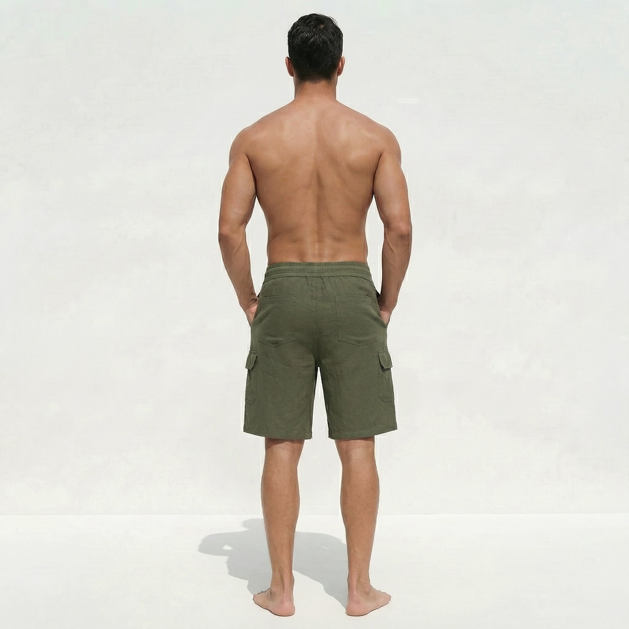 Atelier Rivelle | Short Lin Homme Été Léger Respirant Confort Taille Élastique
