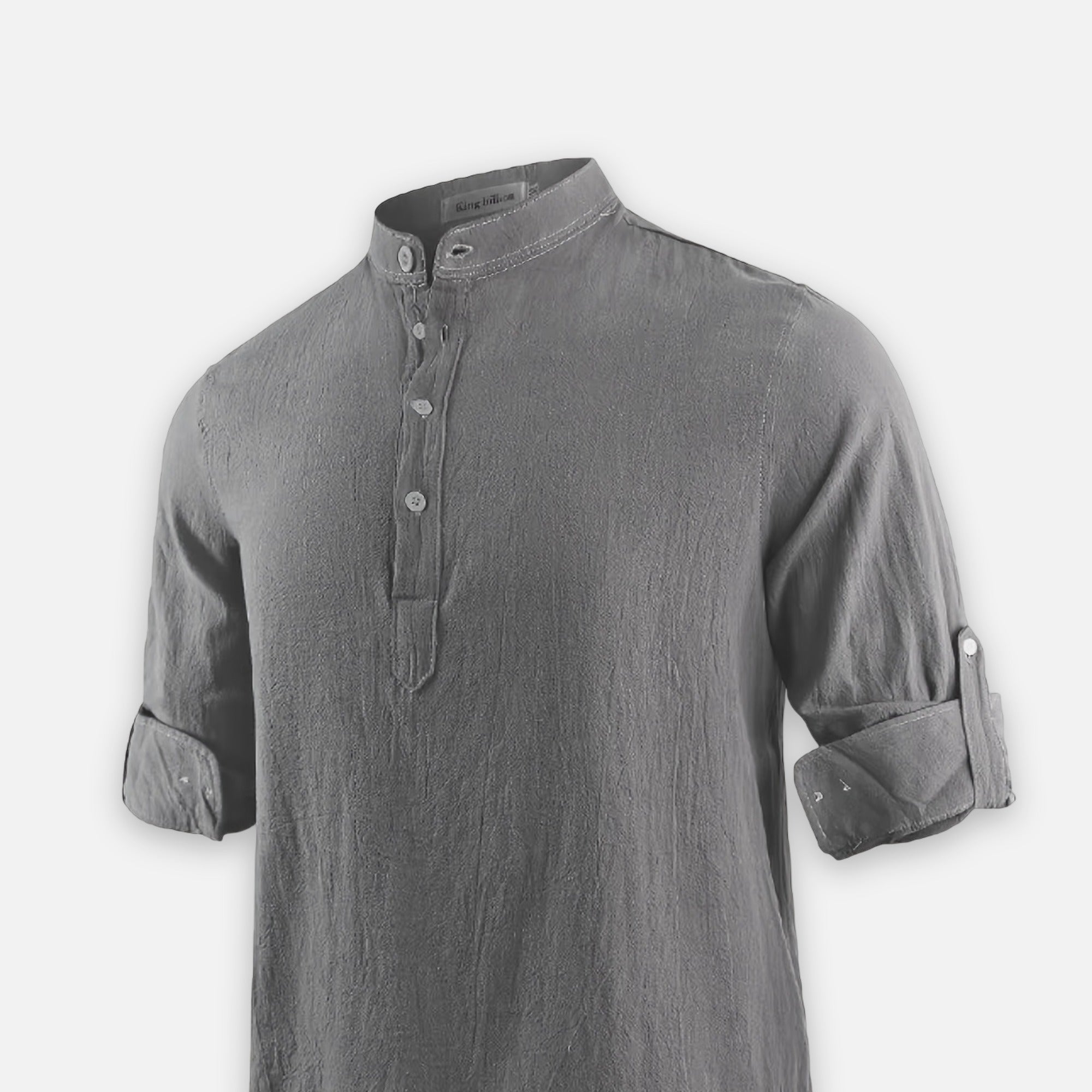 Atelier Rivelle | Chemise Lin Homme Été Col Montant Décontracté Léger