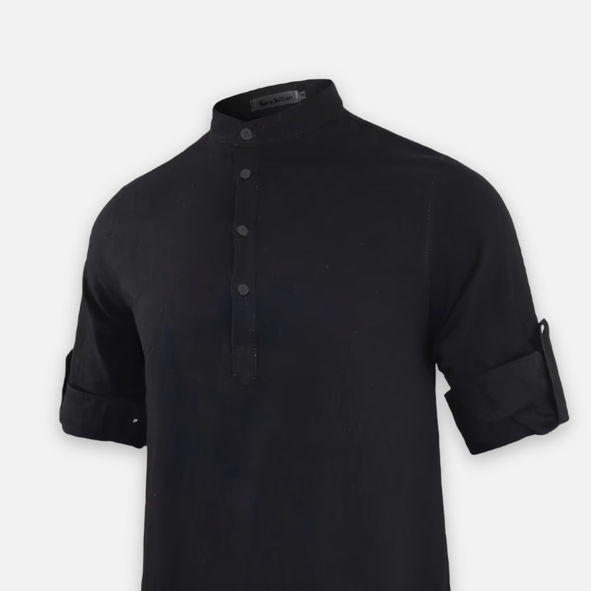 Atelier Rivelle | Chemise Lin Homme Été Col Montant Décontracté Léger