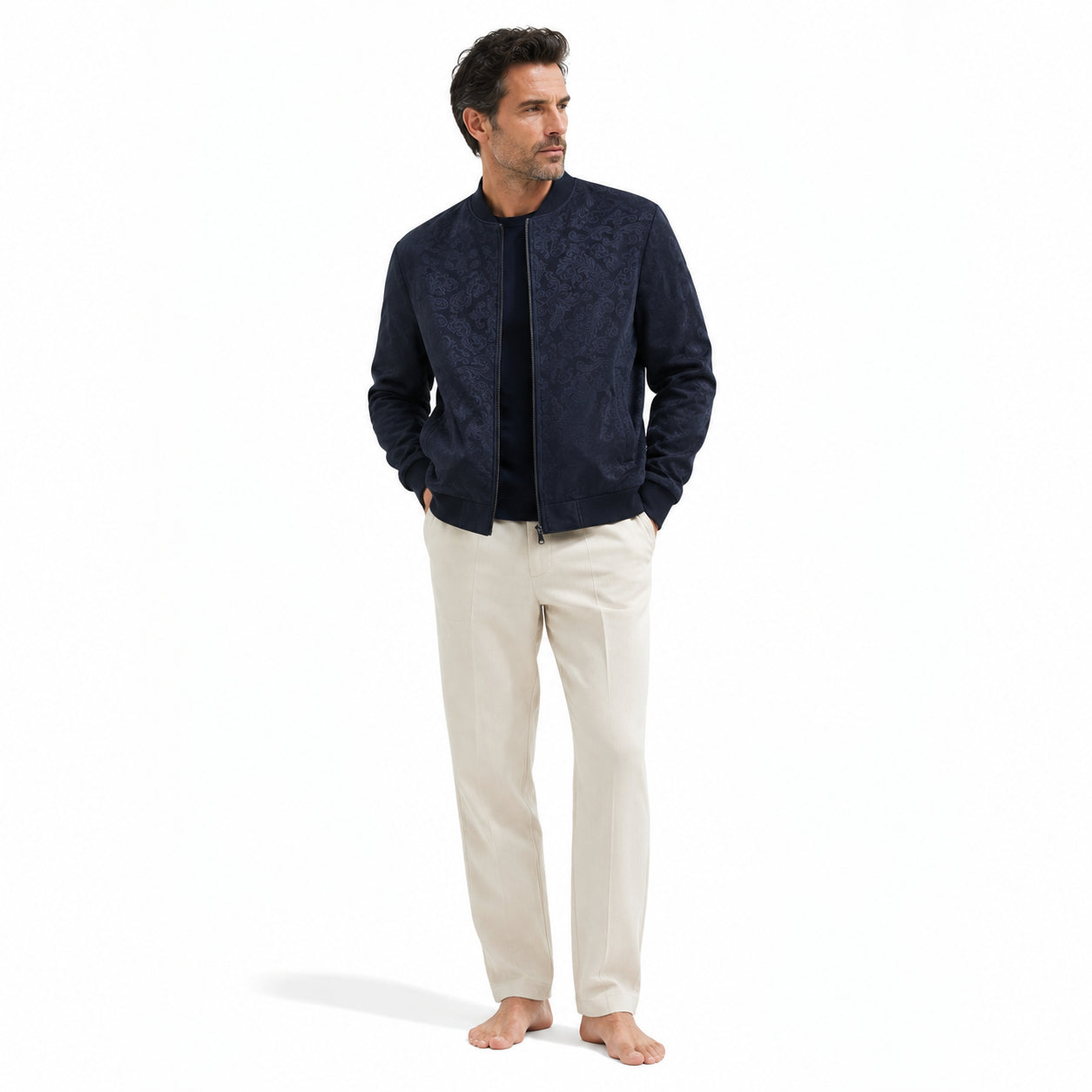 Atelier Rivelle | Veste Homme Printemps Col Baseball Style Chinois Légère