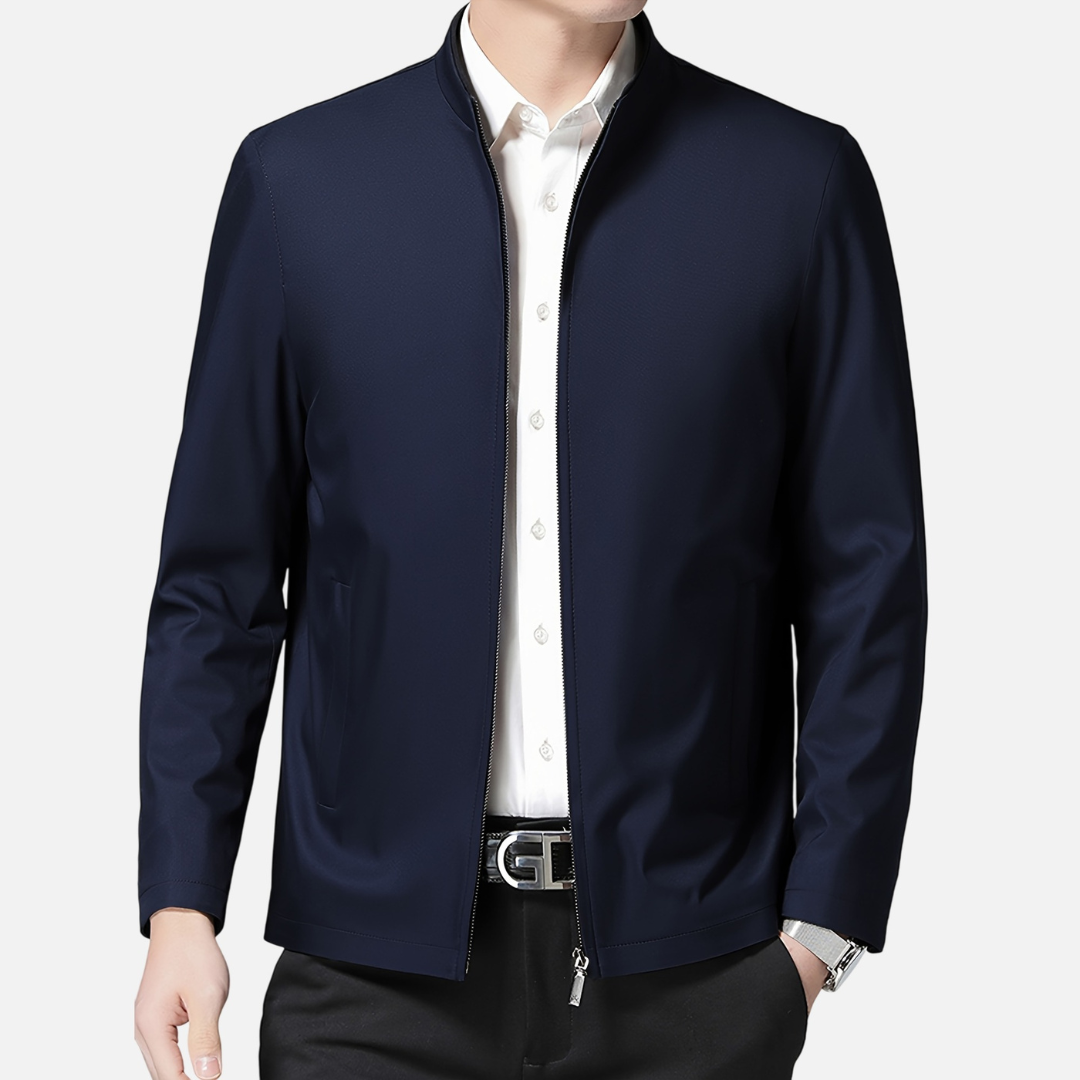 Atelier Rivelle | Veste Homme Mi-Saison Élégante Col Montant Poches