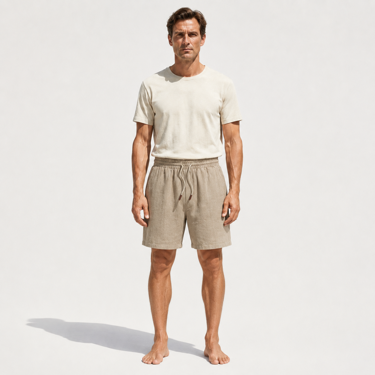 Atelier Rivelle | Short Lin Homme Été Ample Léger Cordon Plage Sport