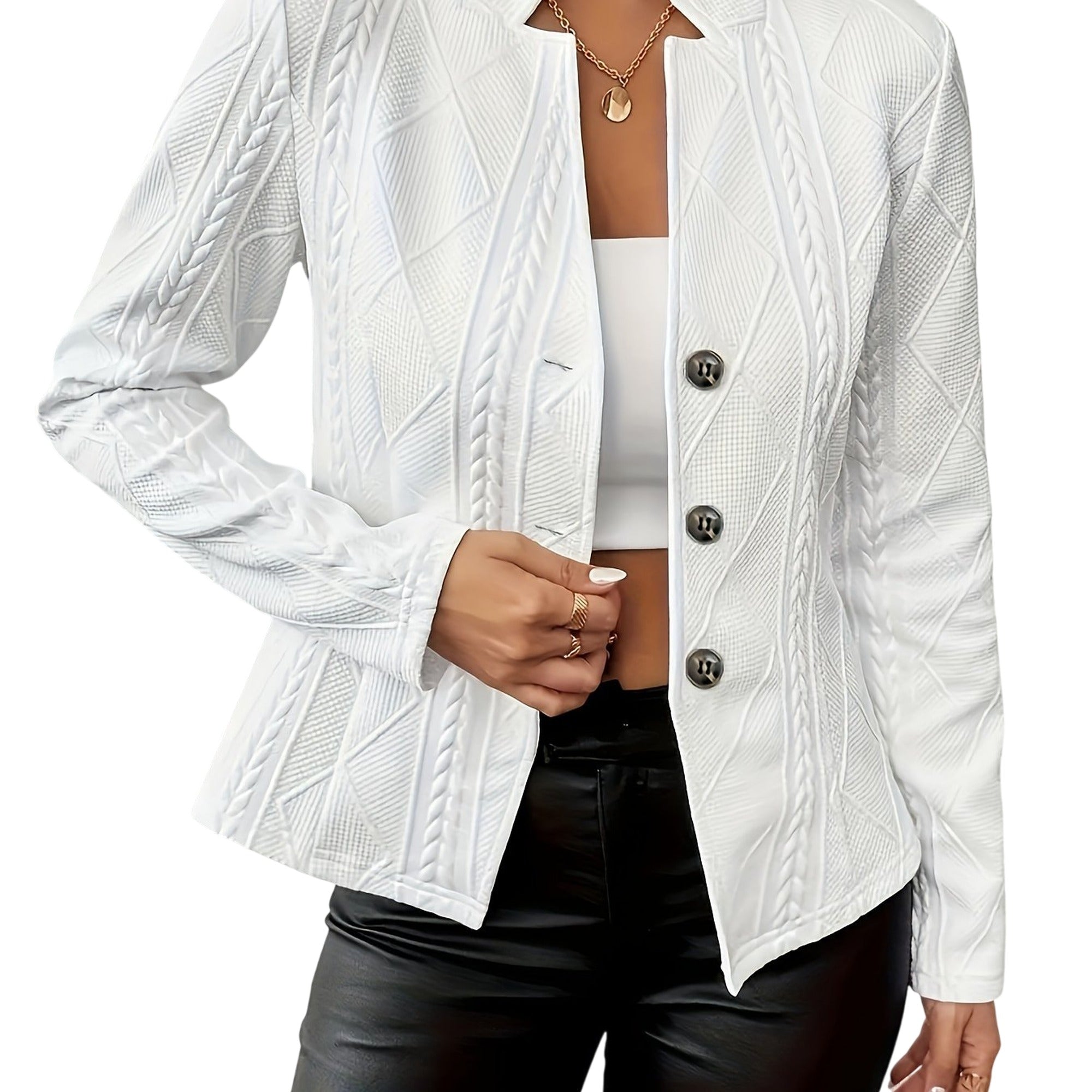 Atelier Rivelle | Blazer Femme Élégant Cintré Texturé Extensible Confort