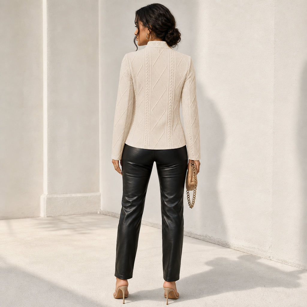 Atelier Rivelle | Blazer Femme Élégant Cintré Texturé Extensible Confort