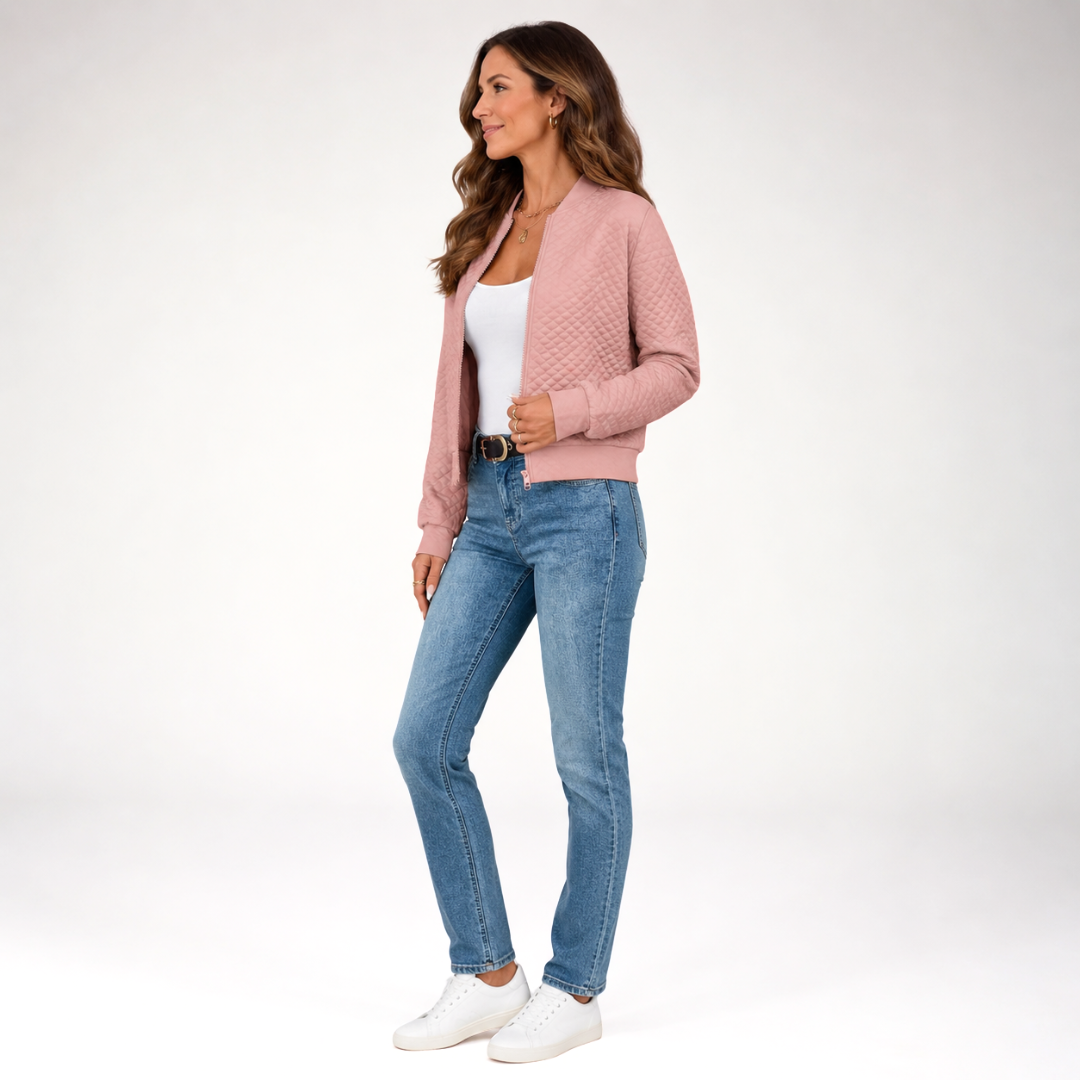 Atelier Rivelle | Cardigan Femme Maille Losange Zip Printemps Automne Chic