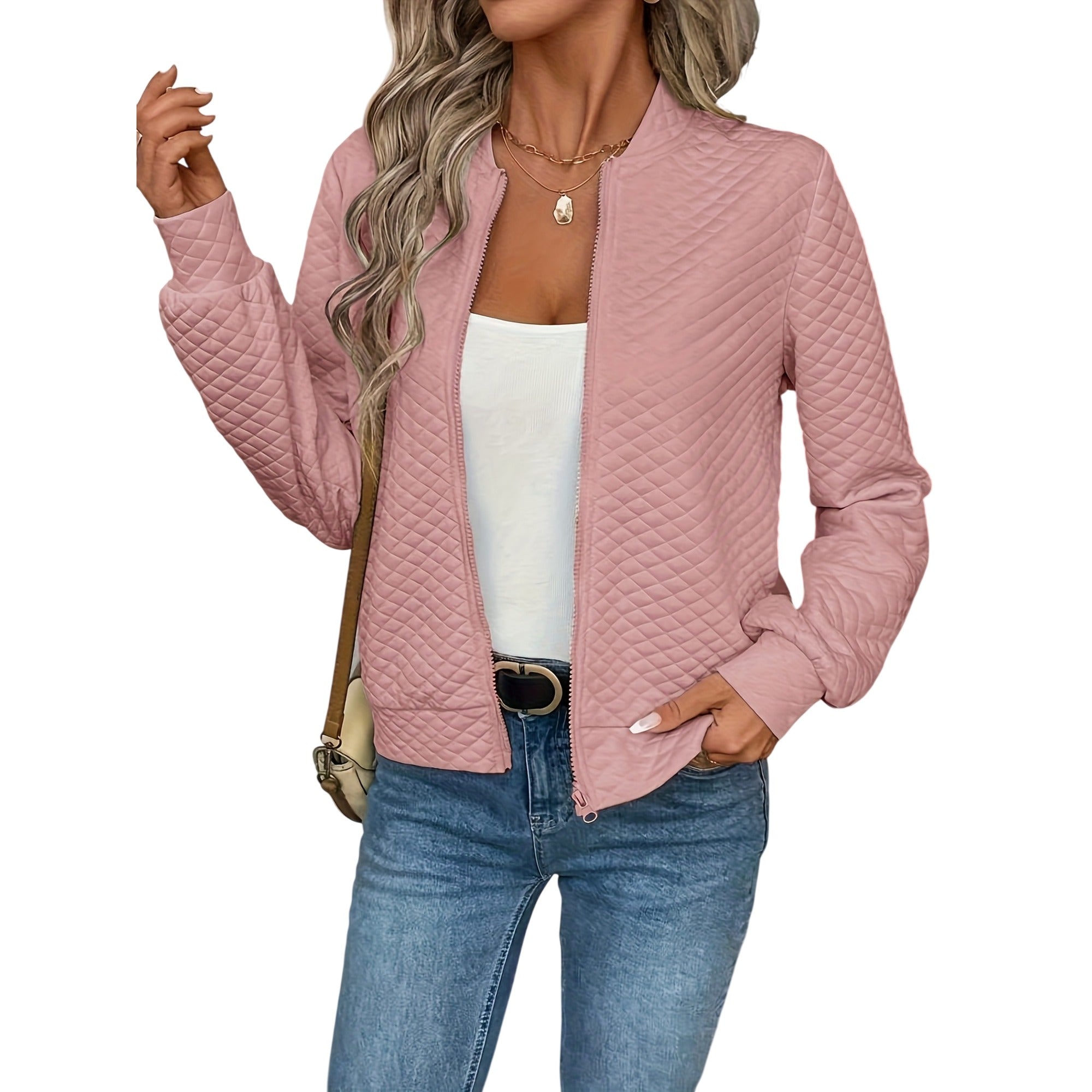 Atelier Rivelle | Cardigan Femme Maille Losange Zip Printemps Automne Chic