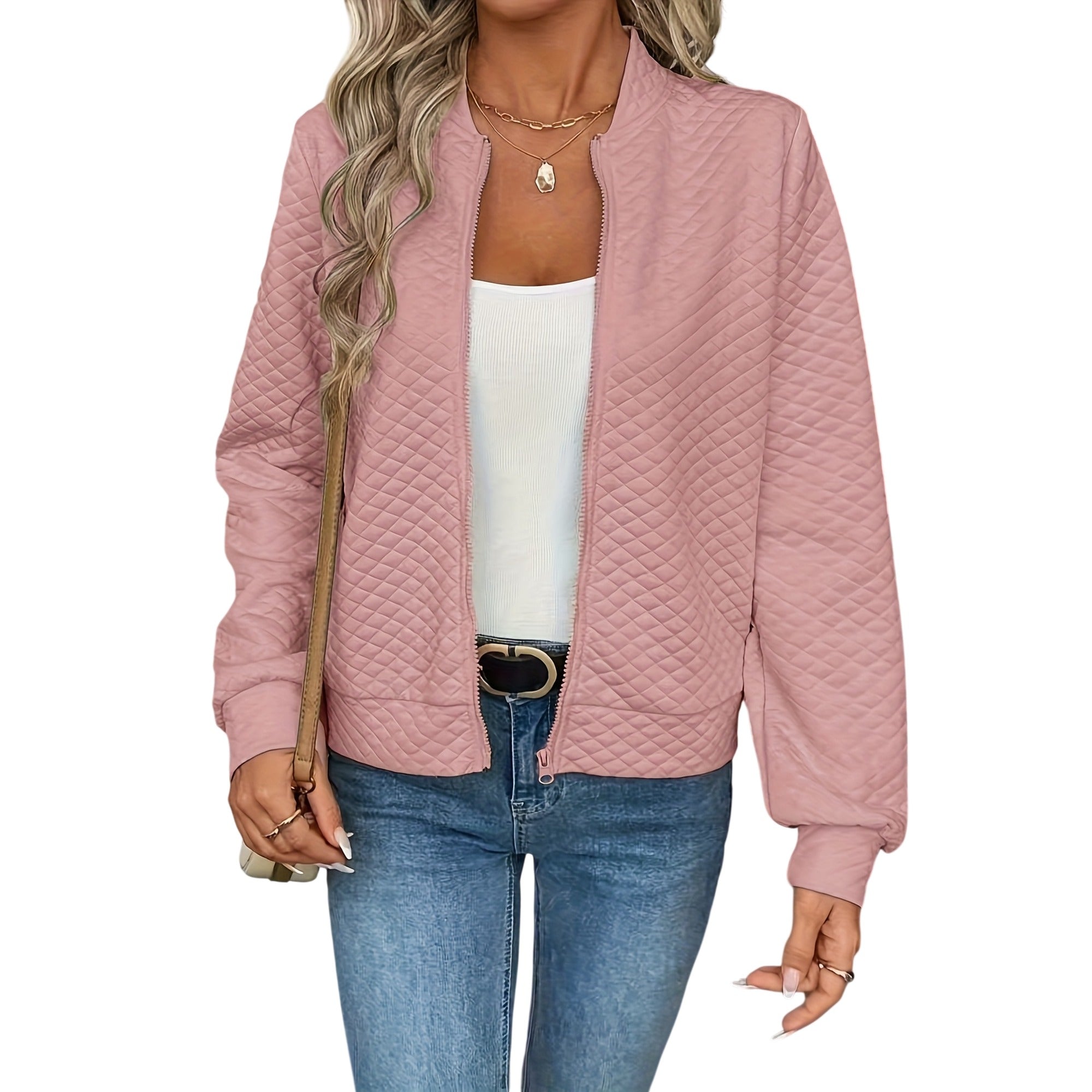 Atelier Rivelle | Cardigan Femme Maille Losange Zip Printemps Automne Chic