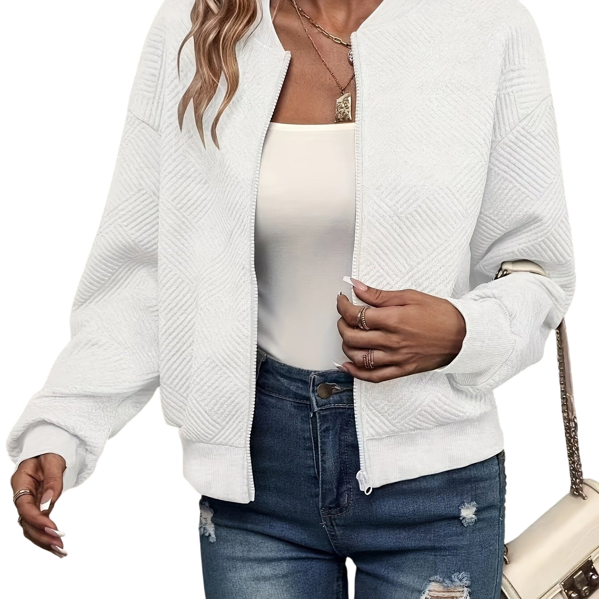 Atelier Rivelle | Cardigan Zippé Femme Mi-Saison Décontracté Léger Uni