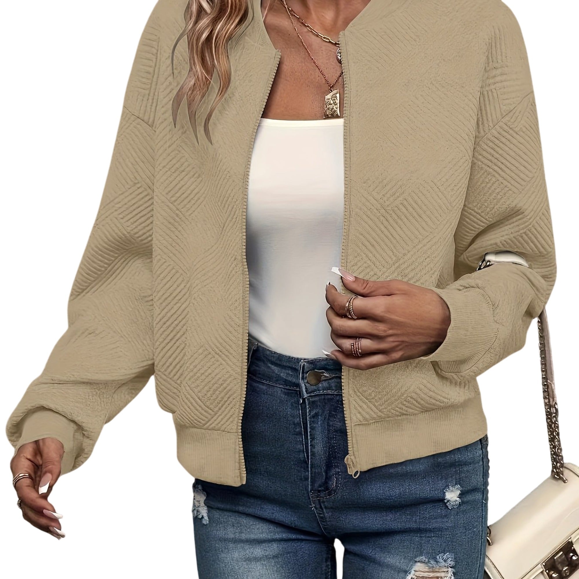 Atelier Rivelle | Cardigan Zippé Femme Mi-Saison Décontracté Léger Uni