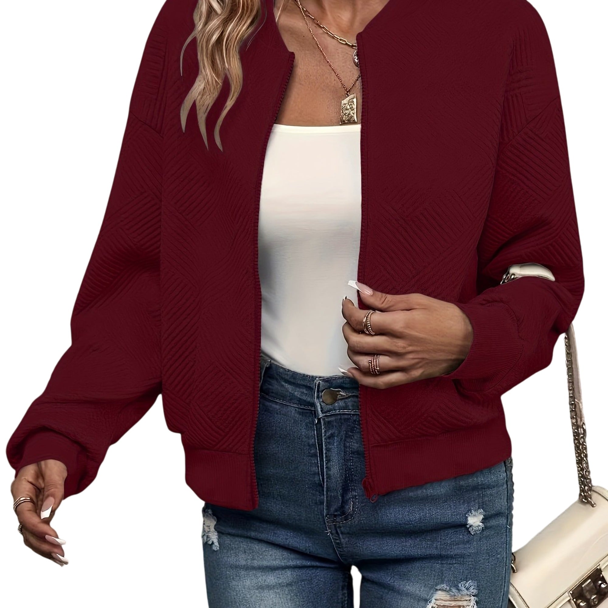 Atelier Rivelle | Cardigan Zippé Femme Mi-Saison Décontracté Léger Uni