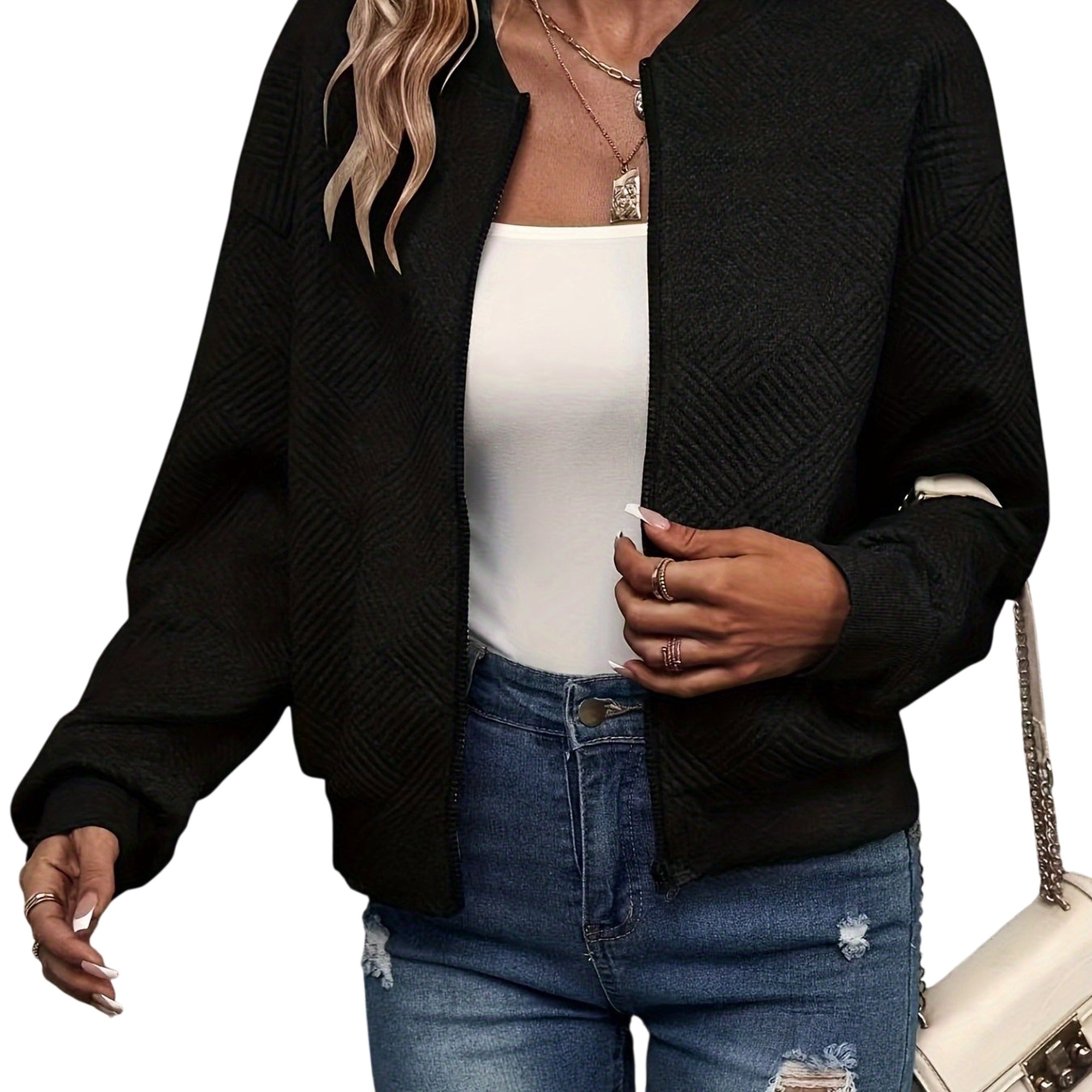 Atelier Rivelle | Cardigan Zippé Femme Mi-Saison Décontracté Léger Uni