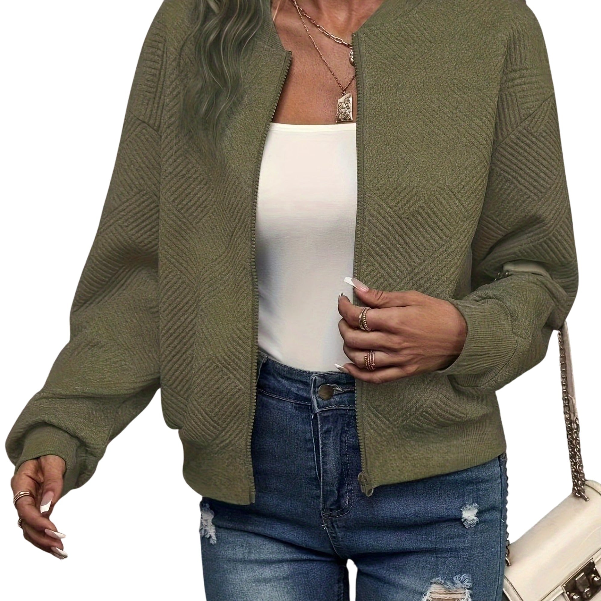 Atelier Rivelle | Cardigan Zippé Femme Mi-Saison Décontracté Léger Uni