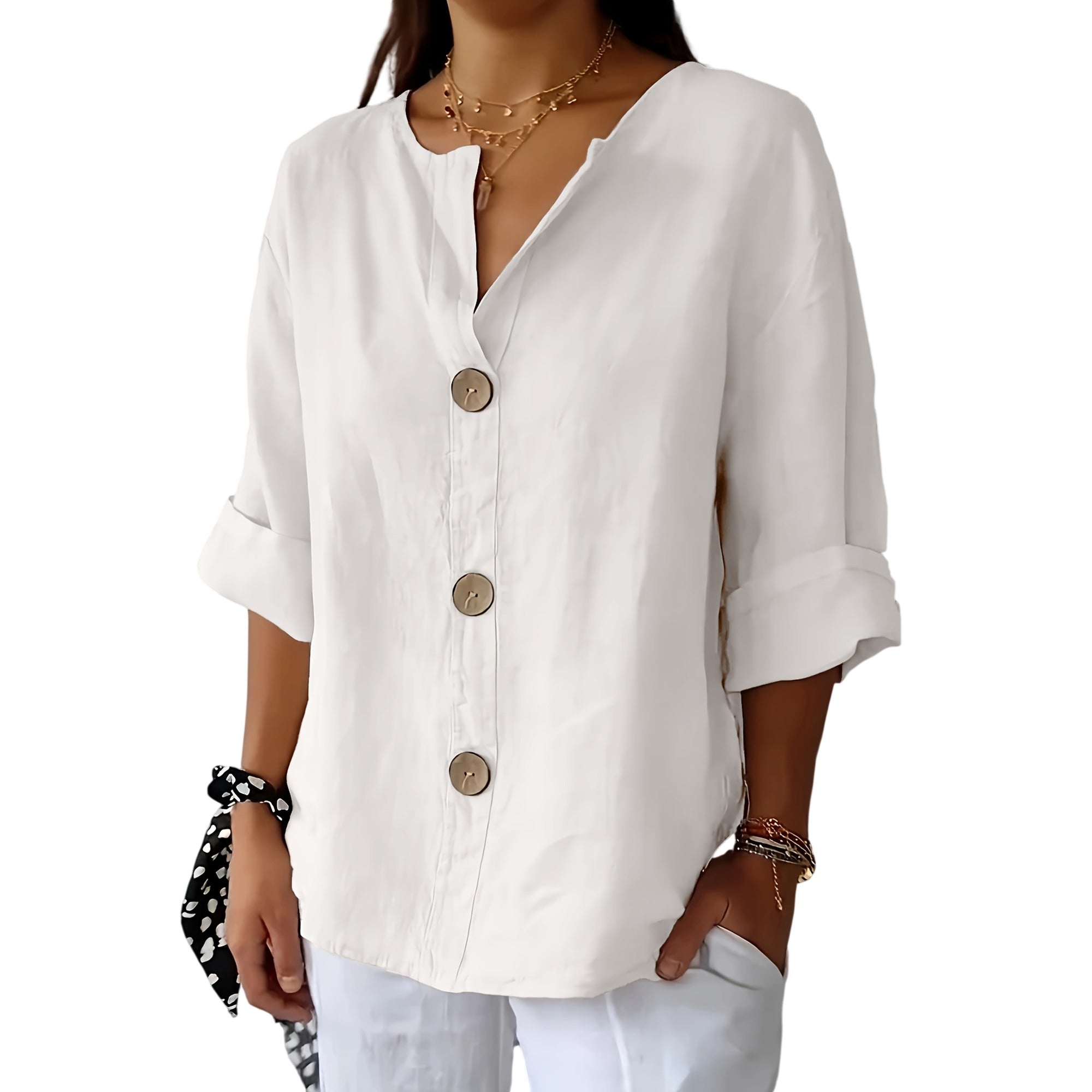 Atelier Rivelle | Chemise Femme Ample Décontractée Boutons Légère Été