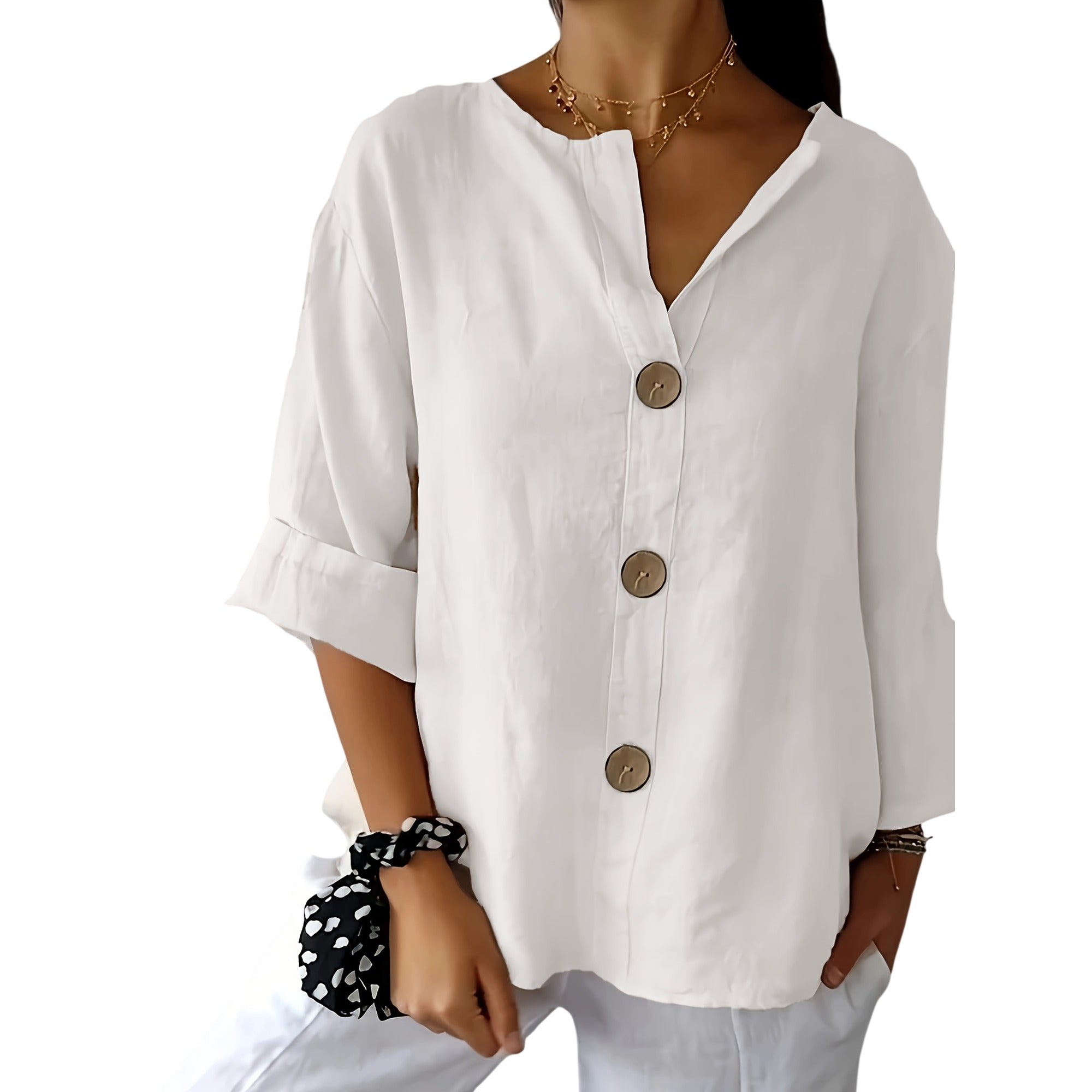 Atelier Rivelle | Chemise Femme Ample Décontractée Boutons Légère Été