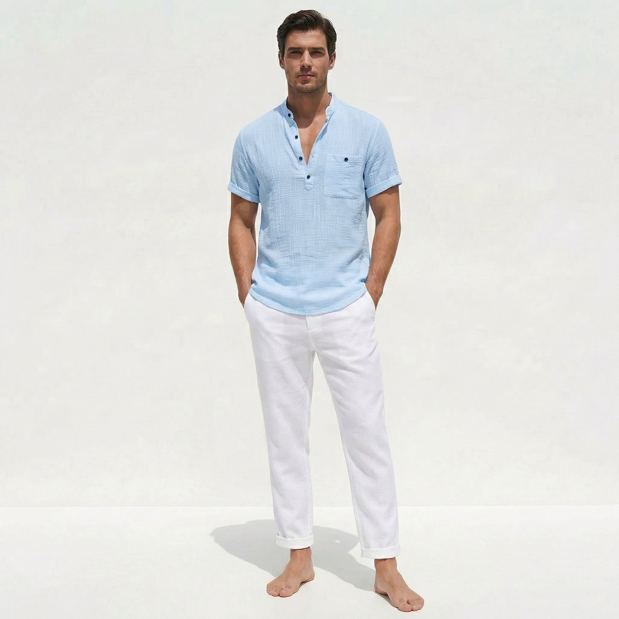 Atelier Rivelle | Chemise Homme Lin Été Légère Respirante Tenue Vacances