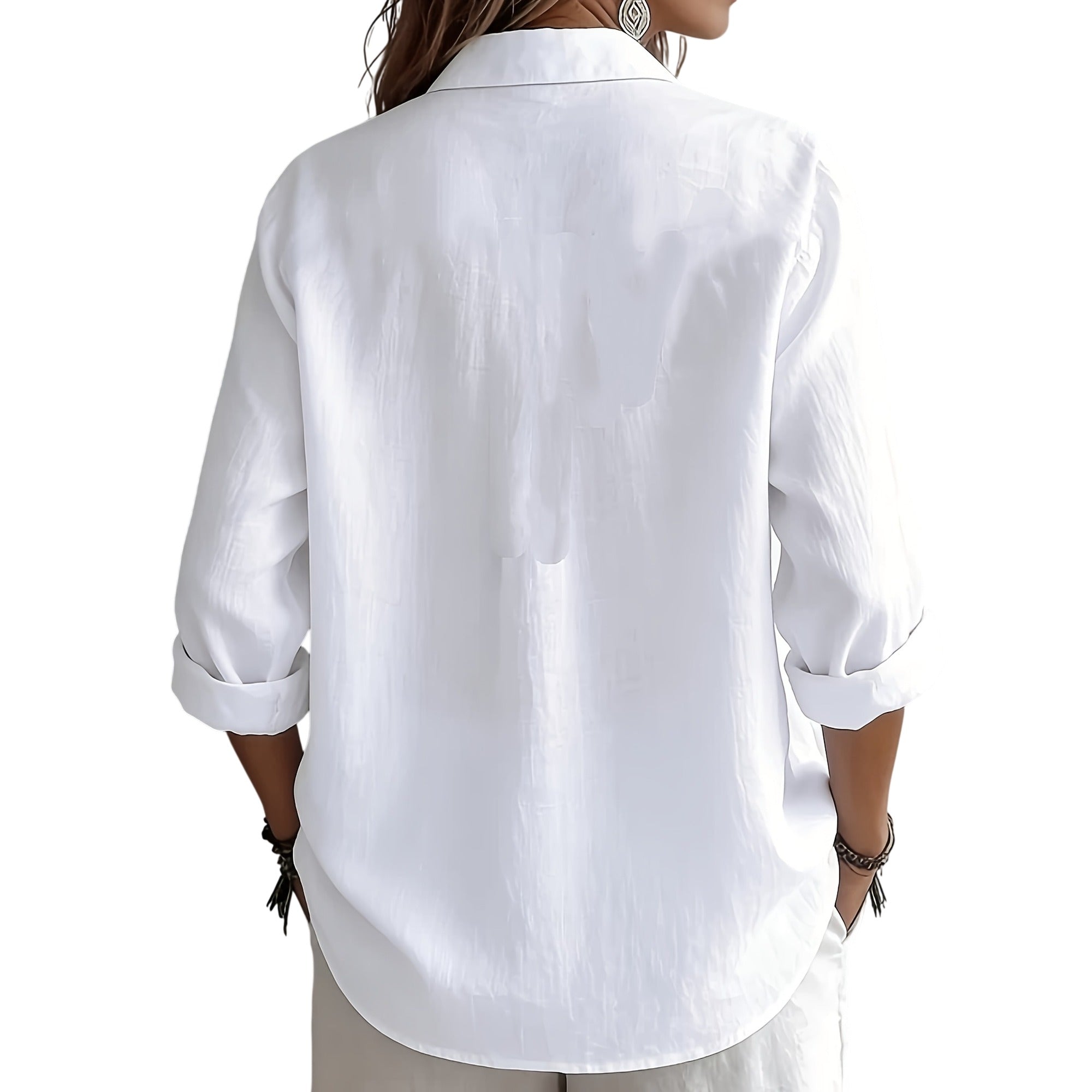 Atelier Rivelle | Chemise Lin Femme Été Col V Ample Bohème Légère