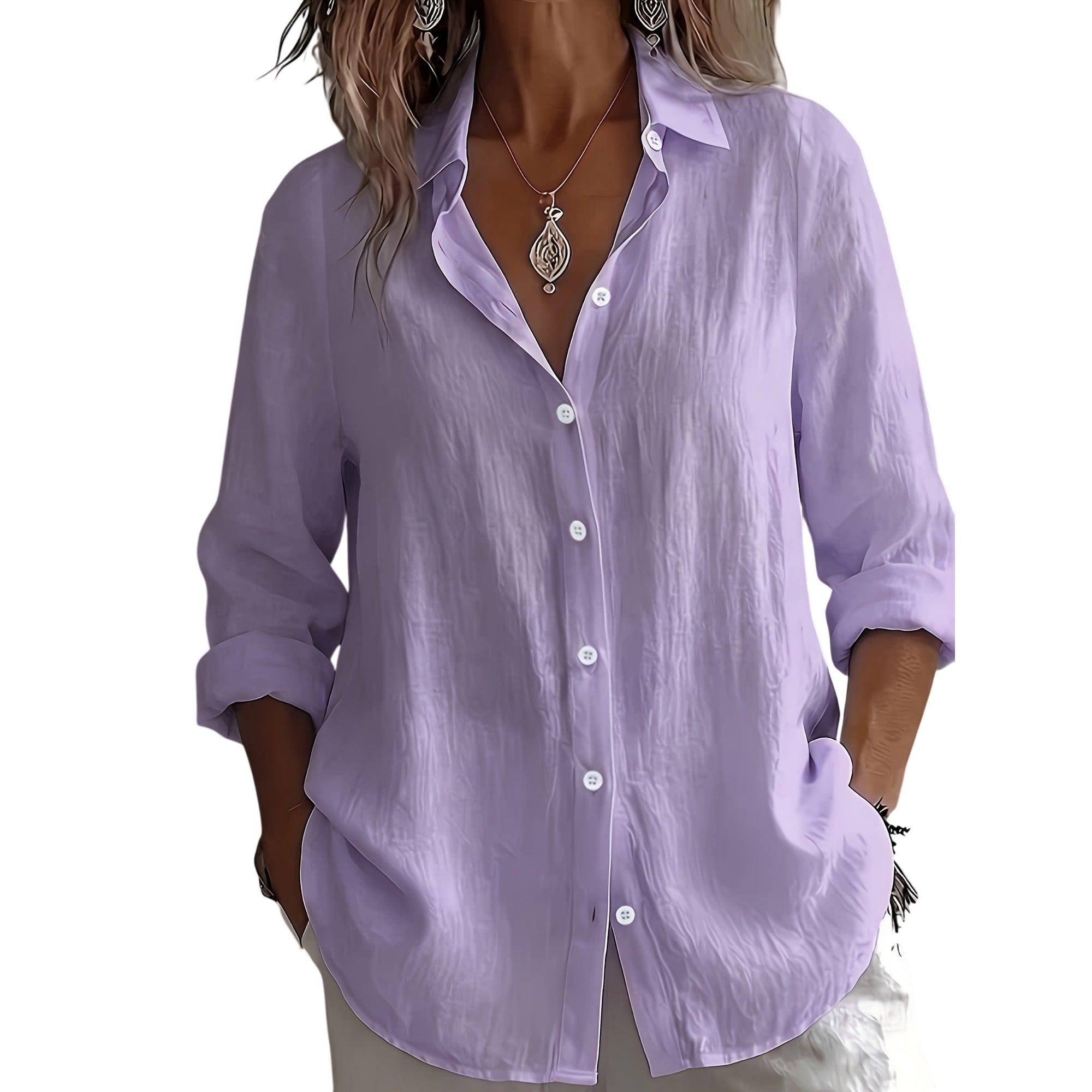 Atelier Rivelle | Chemise Lin Femme Été Col V Ample Bohème Légère