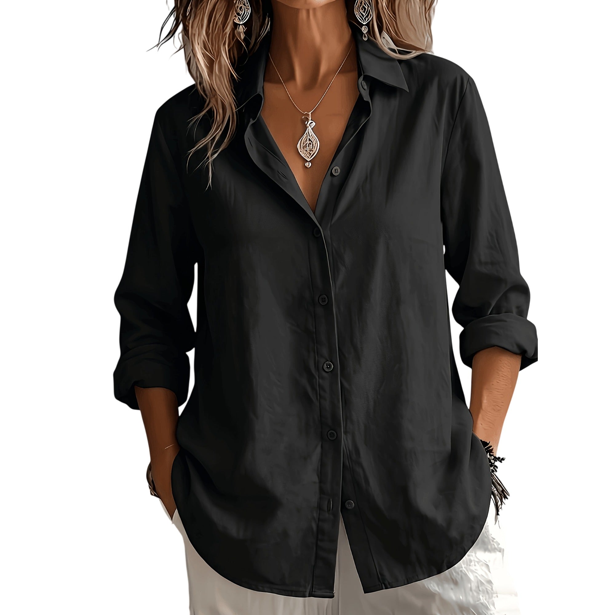 Atelier Rivelle | Chemise Lin Femme Été Col V Ample Bohème Légère