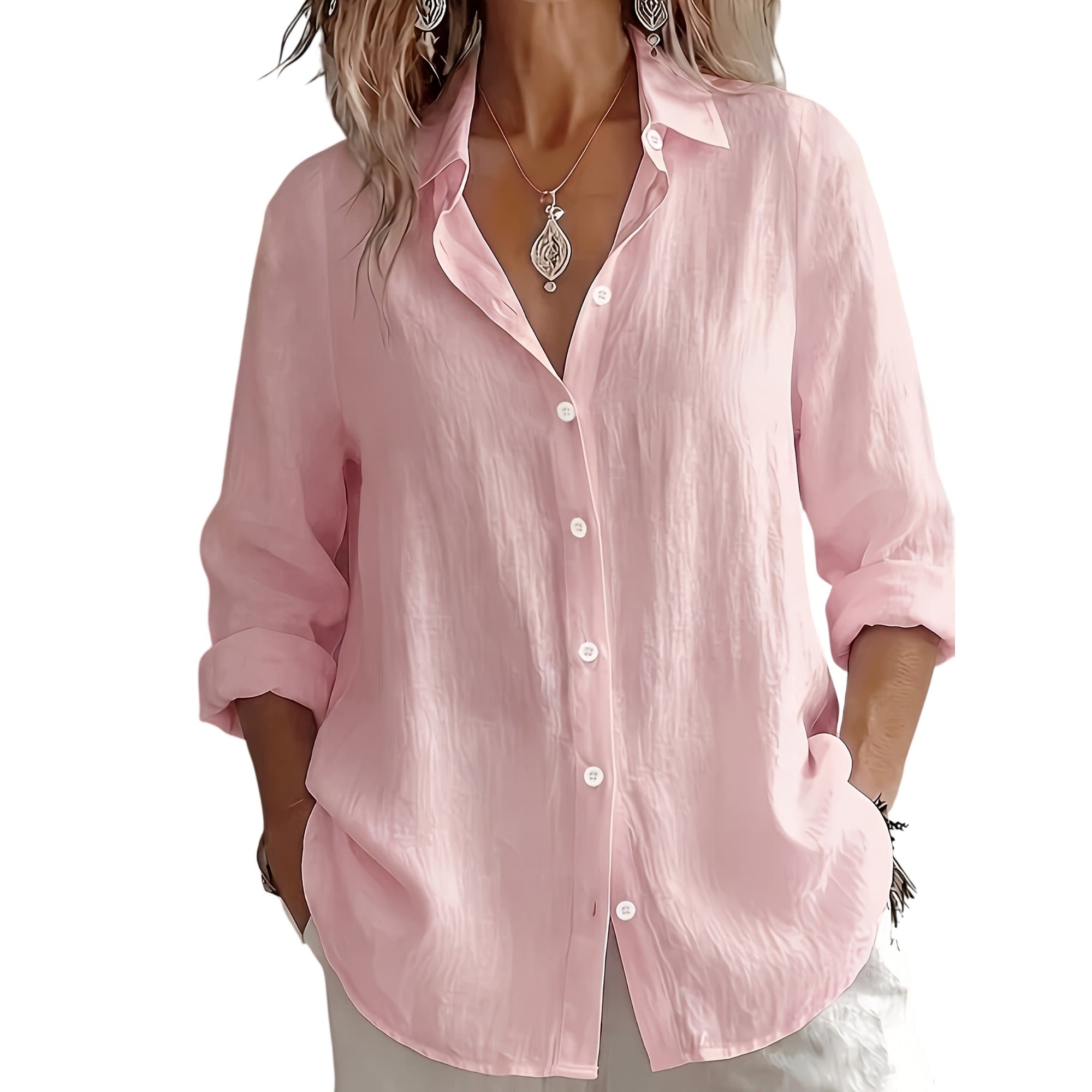 Atelier Rivelle | Chemise Lin Femme Été Col V Ample Bohème Légère