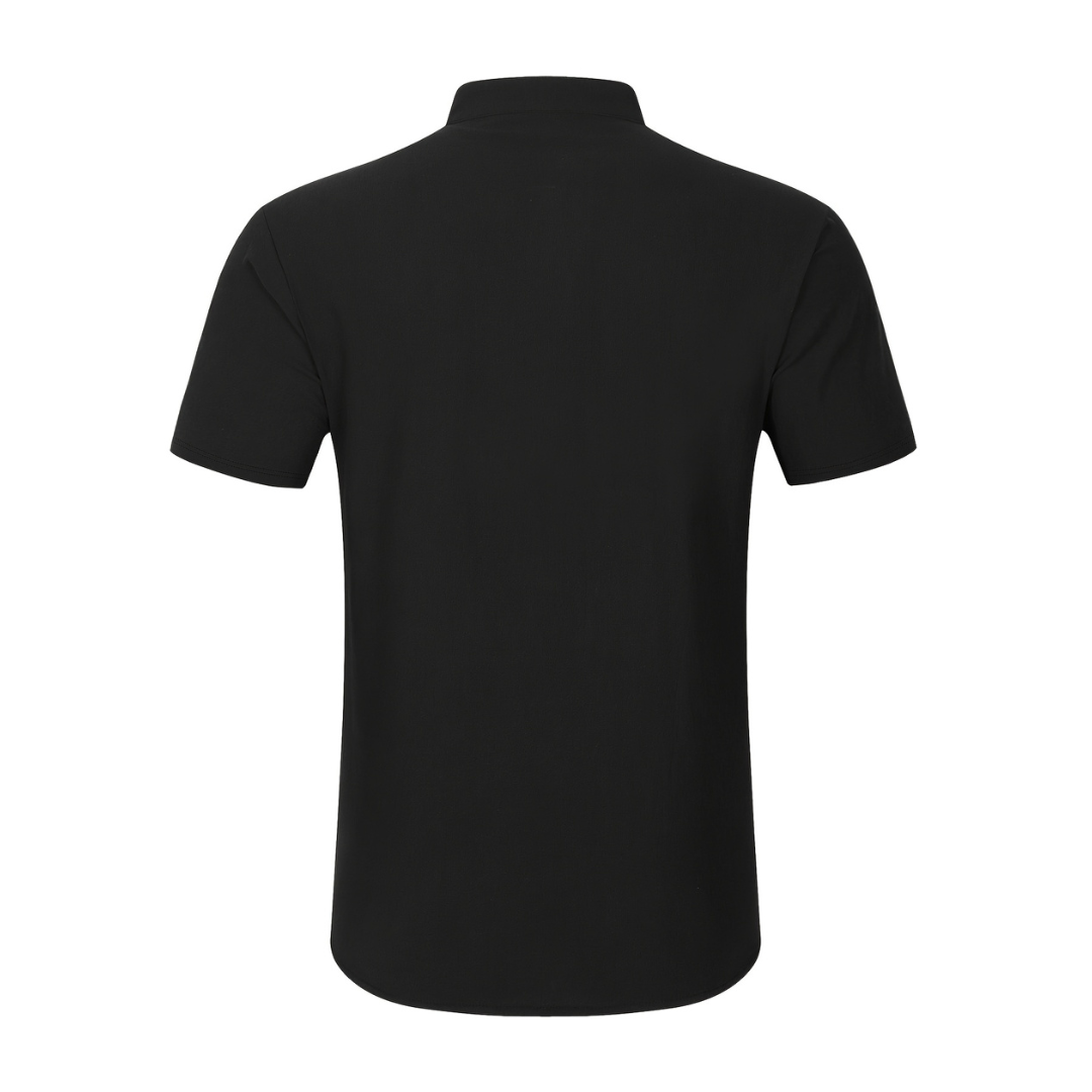 Atelier Rivelle | Chemise Lin Homme Été Col Mao Manches Courtes Décontractée