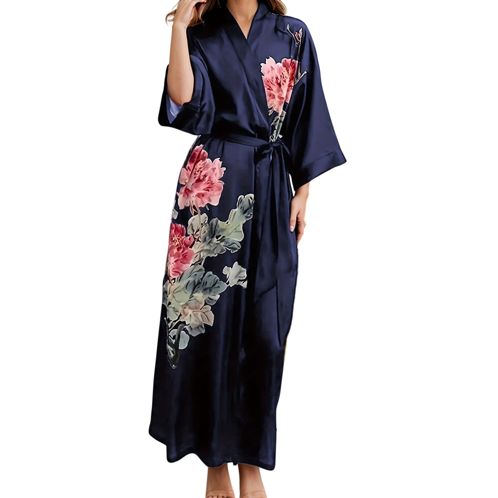 Atelier Rivelle | Chemise de Nuit Satin Femme Grande Taille Floral Ample Élégante