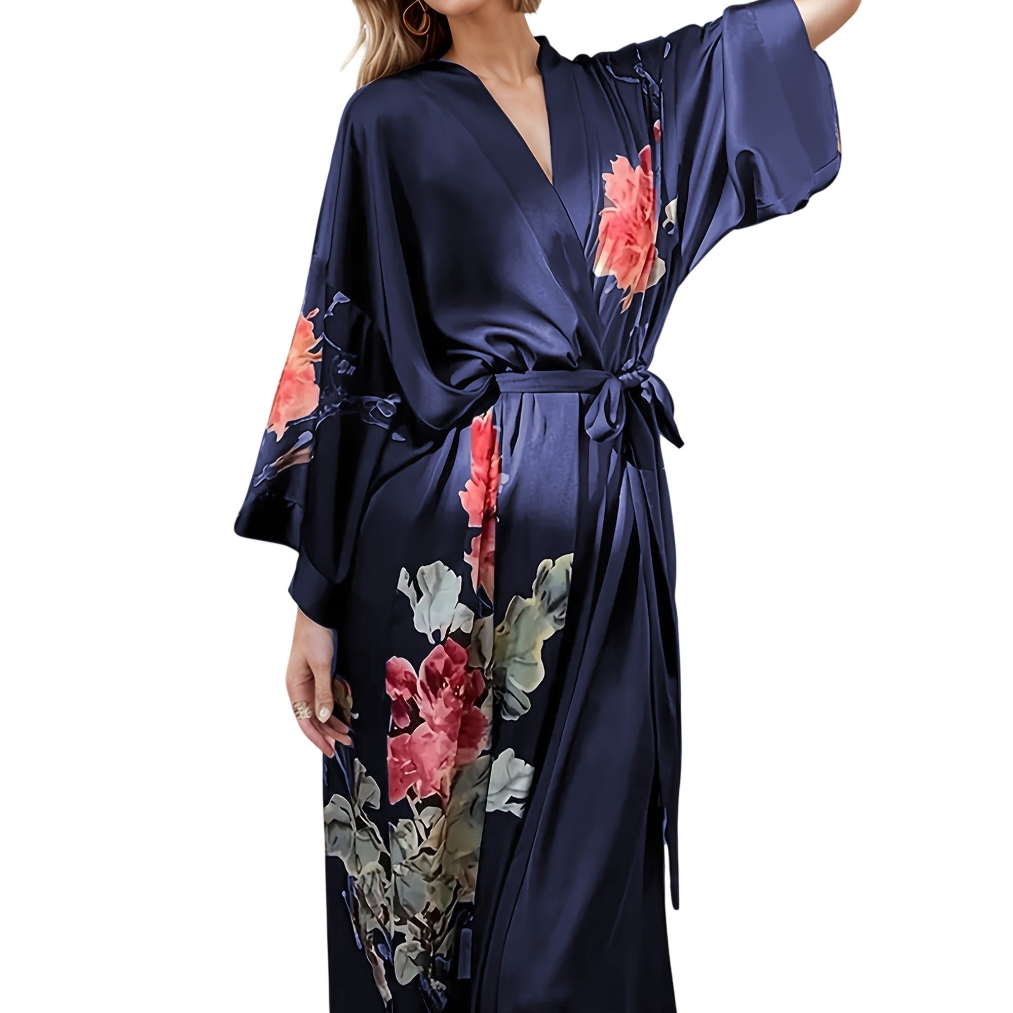 Atelier Rivelle | Chemise de Nuit Satin Femme Grande Taille Floral Ample Élégante