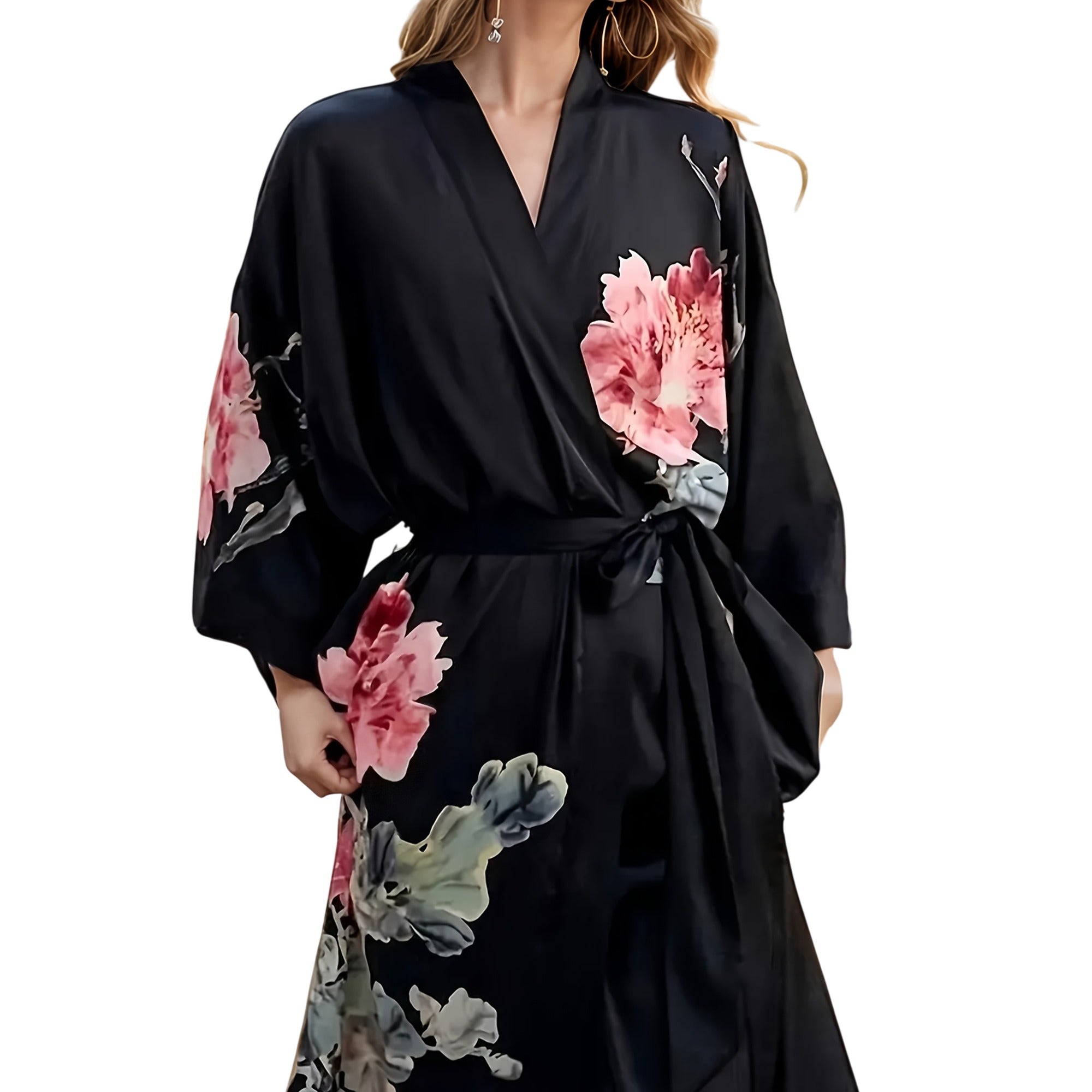 Atelier Rivelle | Chemise de Nuit Satin Femme Grande Taille Floral Ample Élégante