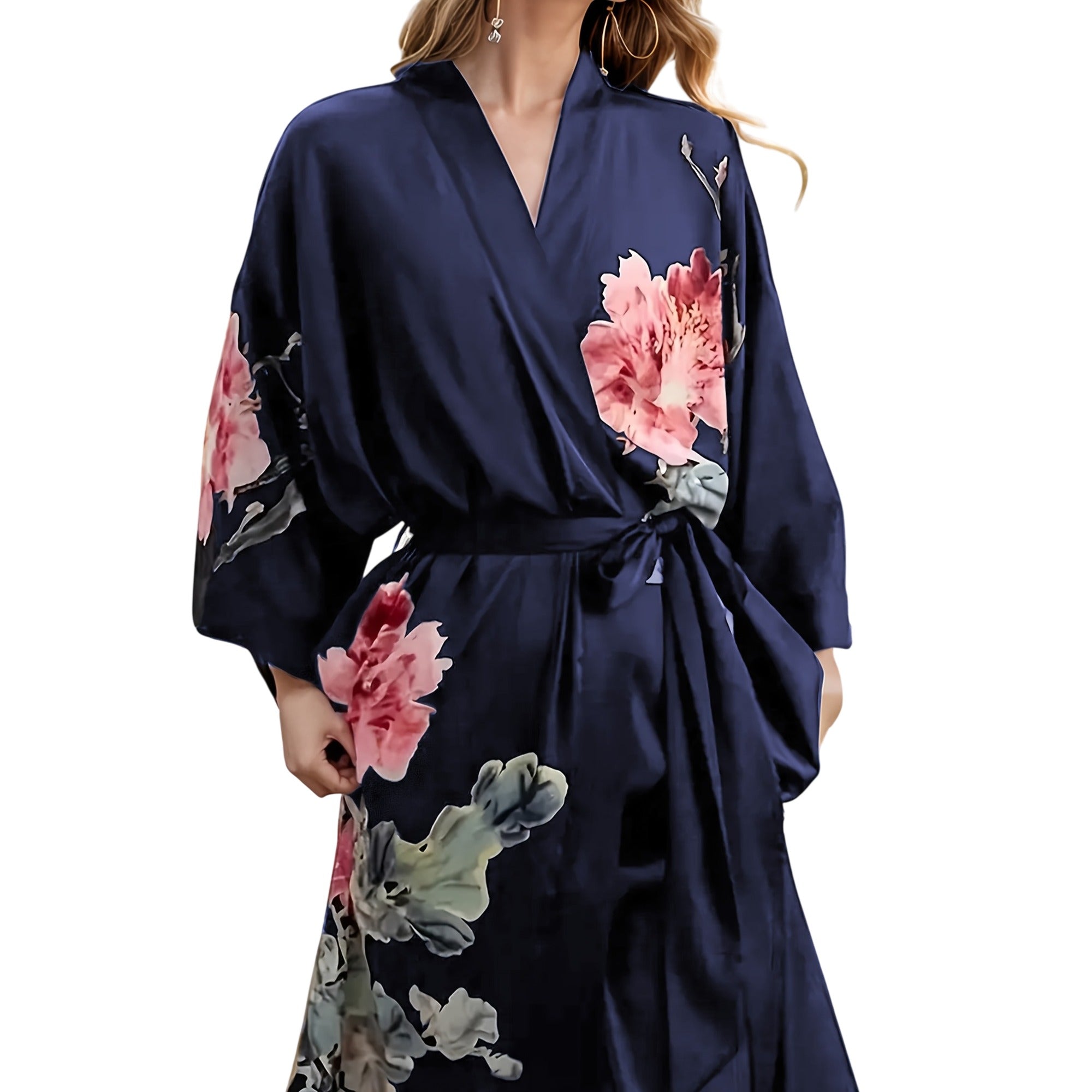 Atelier Rivelle | Chemise de Nuit Satin Femme Grande Taille Floral Ample Élégante