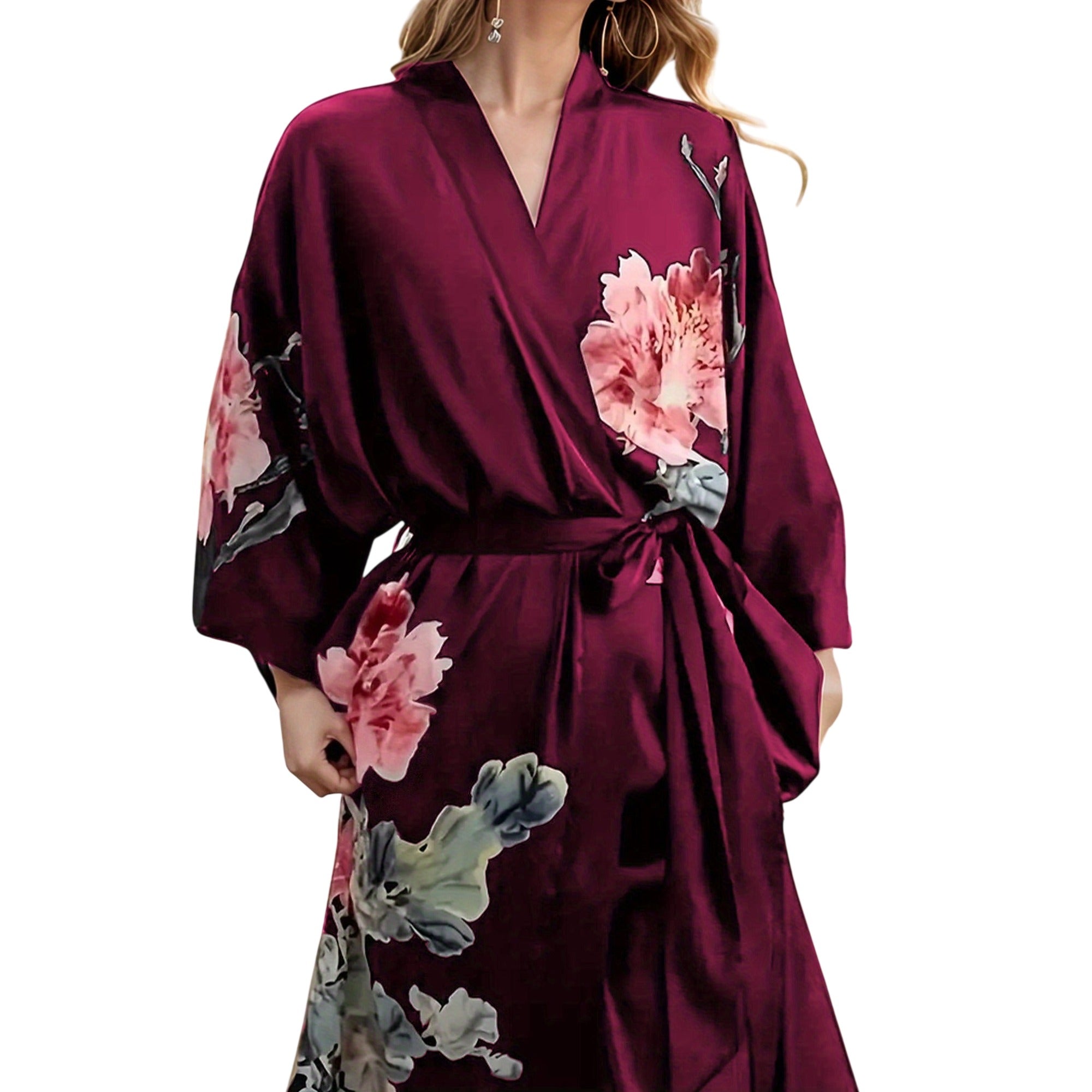Atelier Rivelle | Chemise de Nuit Satin Femme Grande Taille Floral Ample Élégante