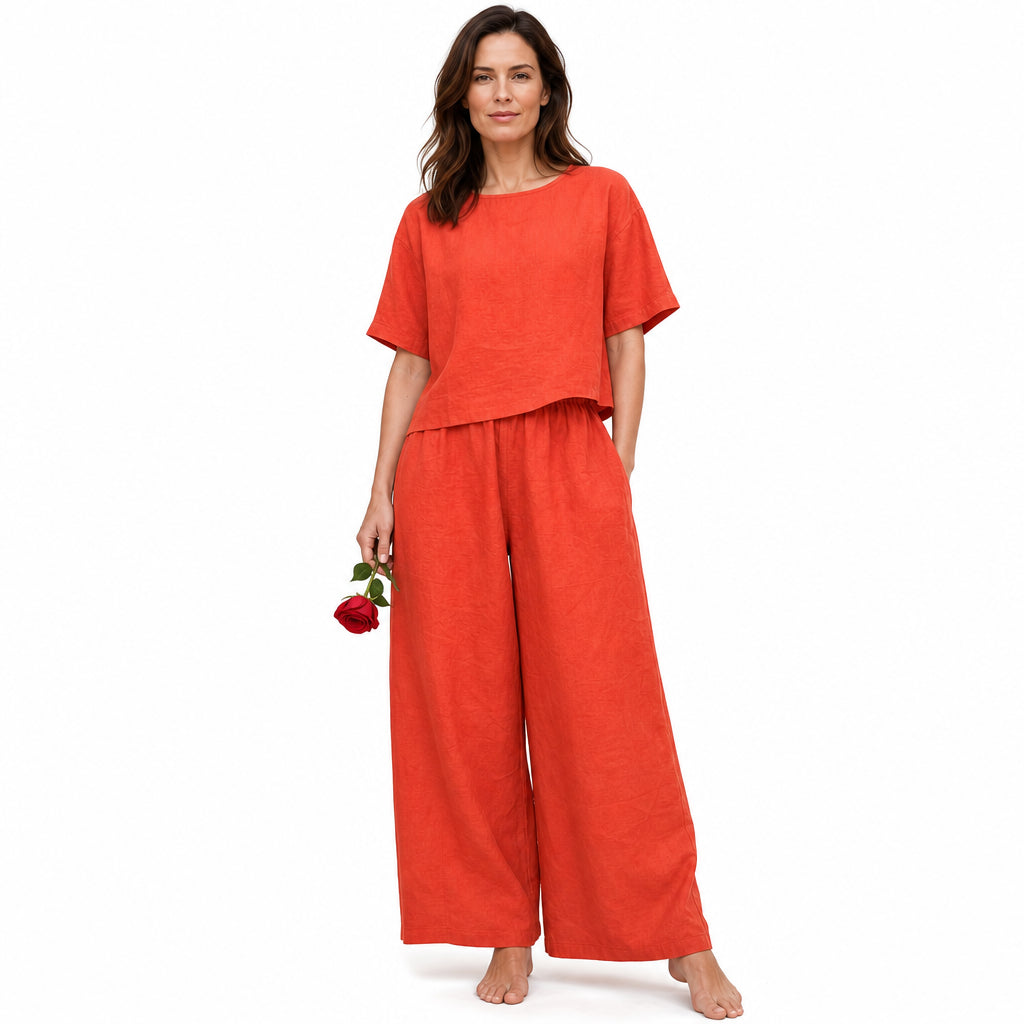 Atelier Rivelle | Combinaison Femme Ample Fluide Manches Courtes Élégante Été