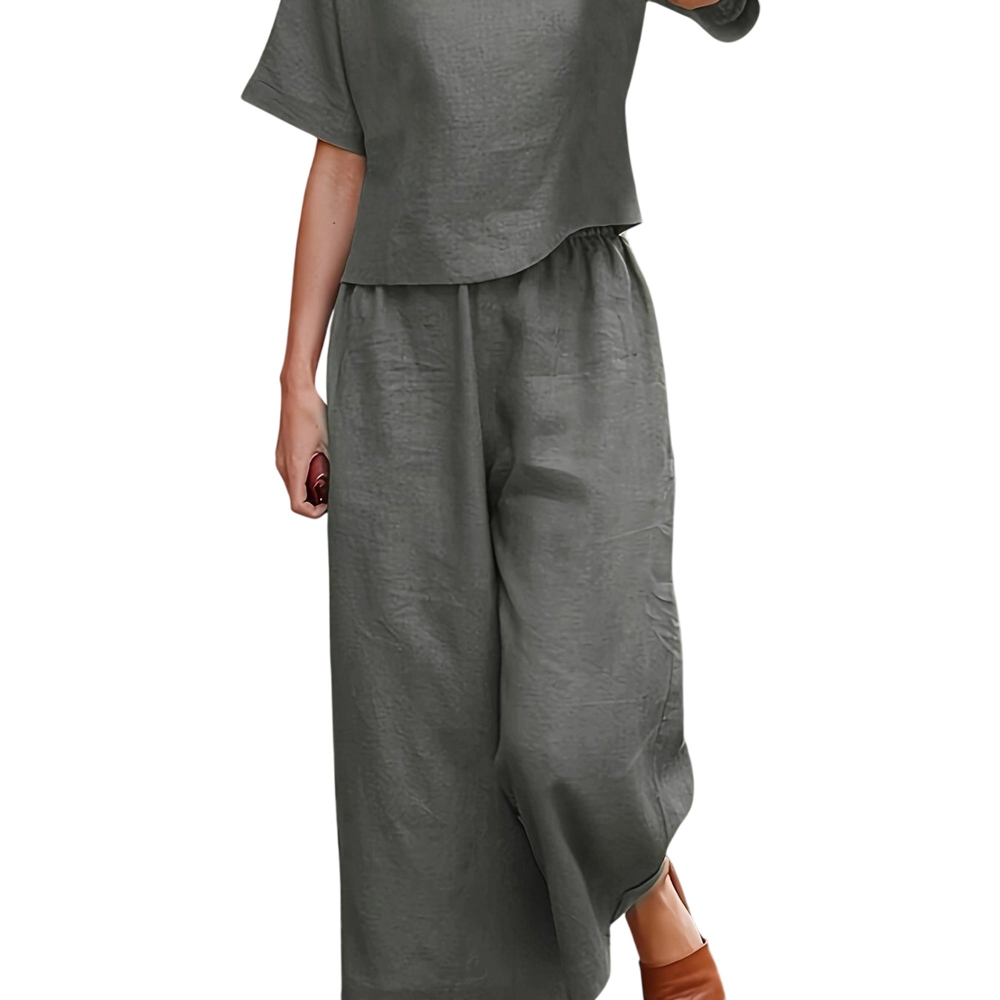 Atelier Rivelle | Combinaison Femme Ample Fluide Manches Courtes Élégante Été