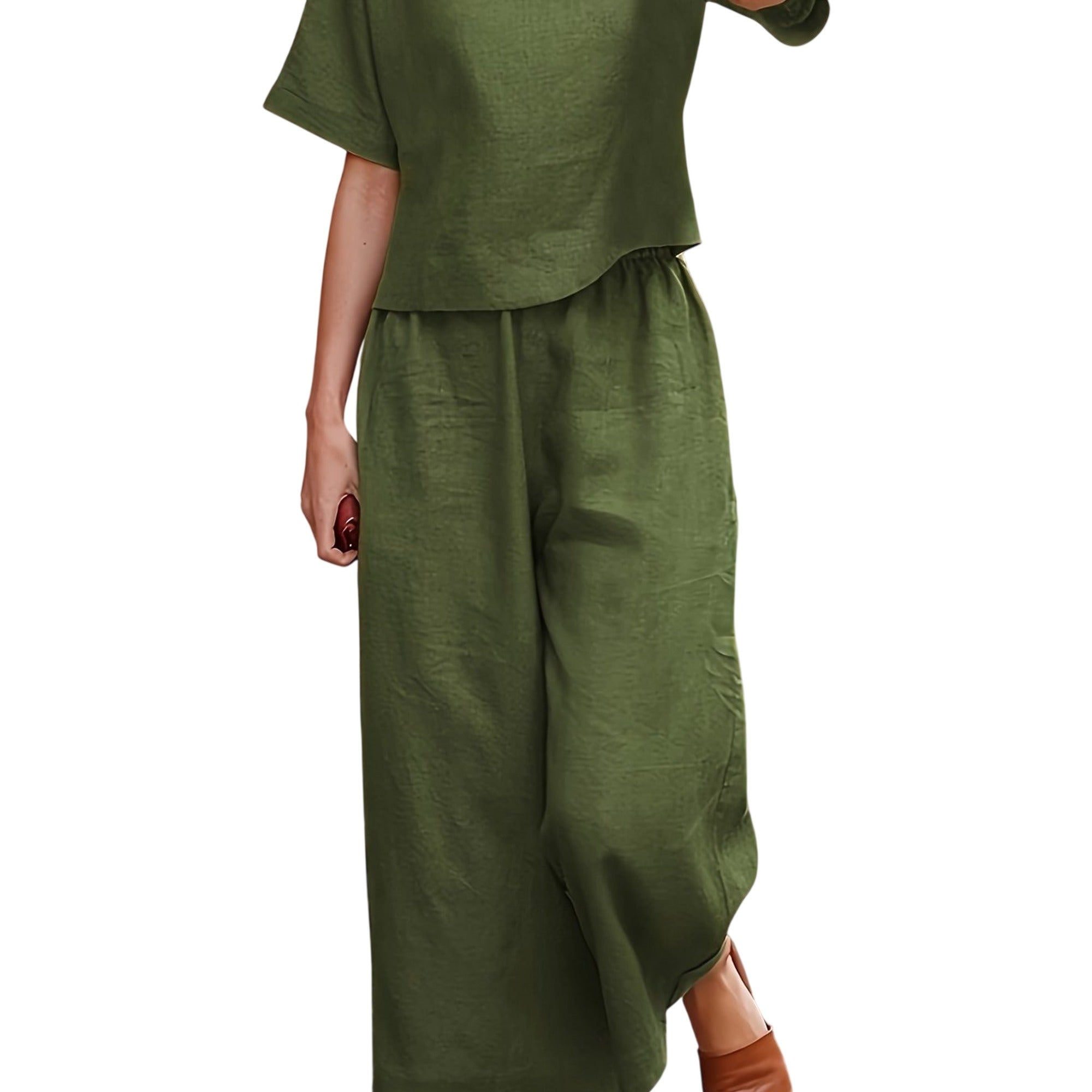 Atelier Rivelle | Combinaison Femme Ample Fluide Manches Courtes Élégante Été