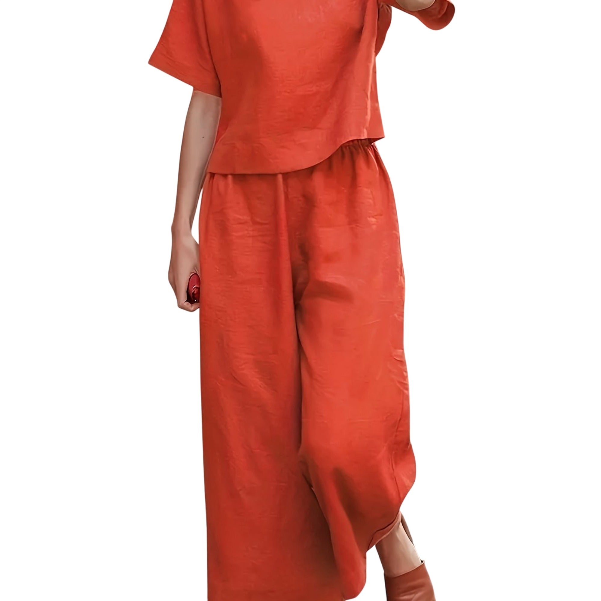 Atelier Rivelle | Combinaison Femme Ample Fluide Manches Courtes Élégante Été