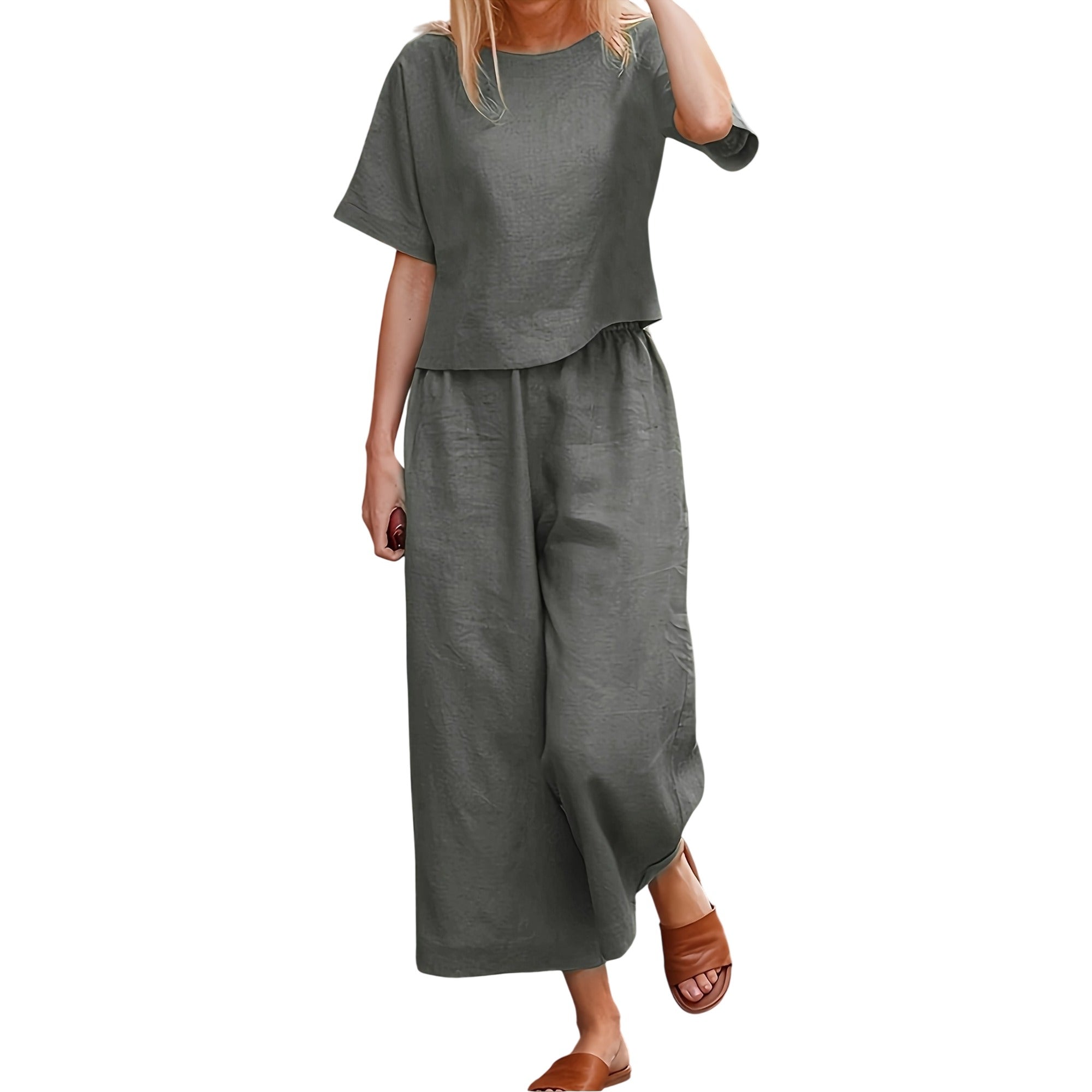 Atelier Rivelle | Combinaison Femme Ample Fluide Manches Courtes Élégante Été