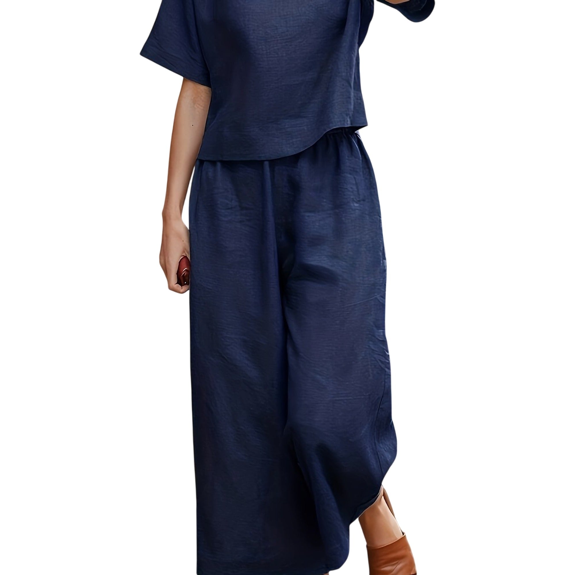 Atelier Rivelle | Combinaison Femme Ample Fluide Manches Courtes Élégante Été