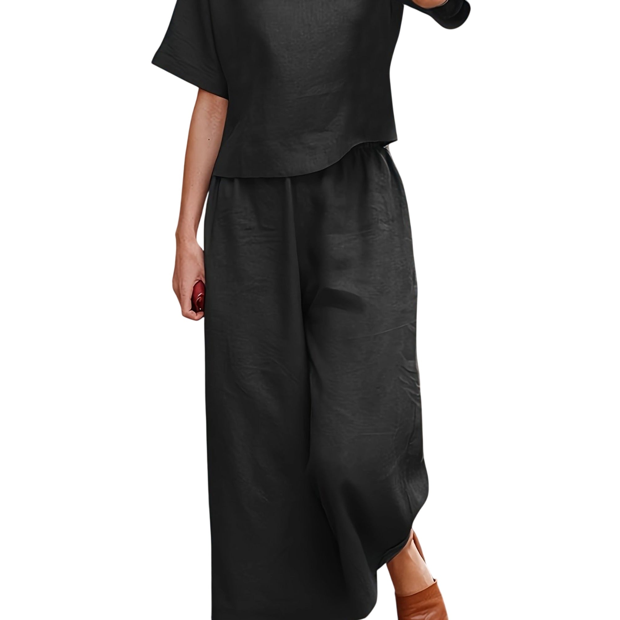 Atelier Rivelle | Combinaison Femme Ample Fluide Manches Courtes Élégante Été