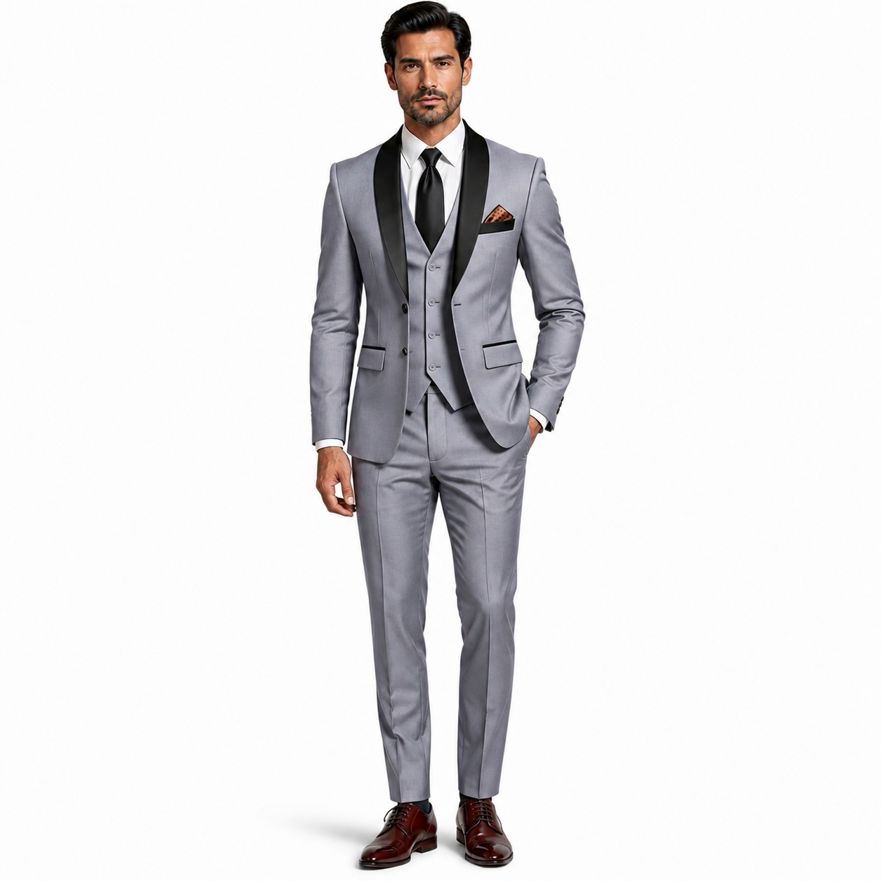 Atelier Rivelle | Costume Homme 3 Pièces Blazer Gilet Pantalon Élégant Mariage Gris