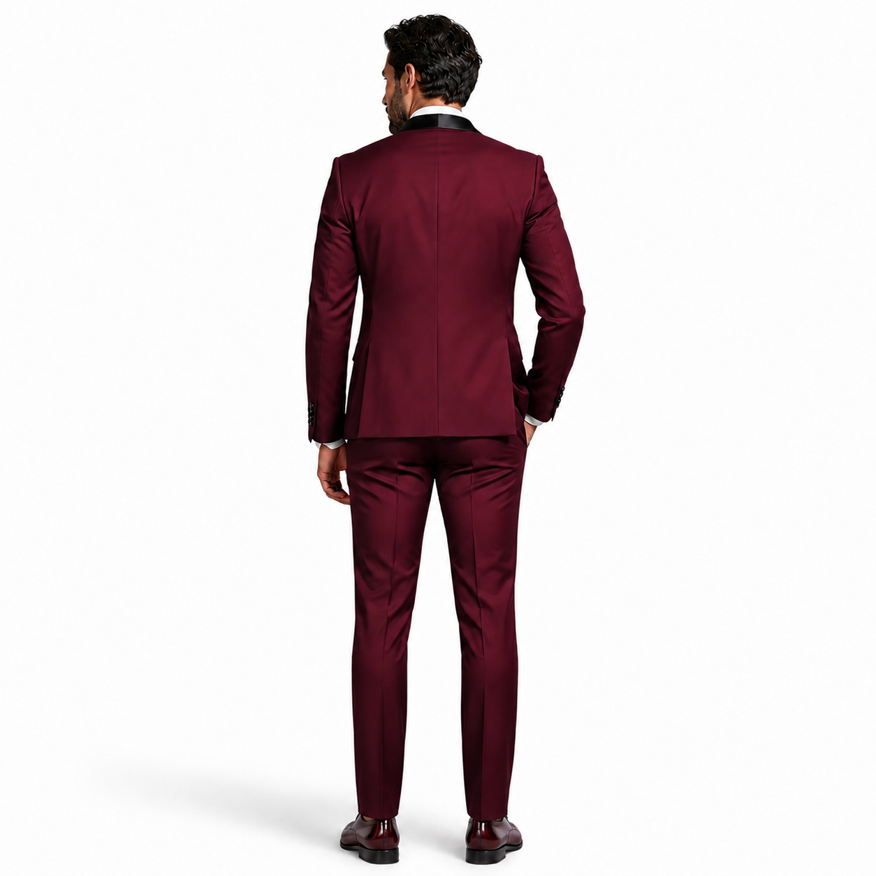 Atelier Rivelle | Costume Homme 3 Pièces Blazer Gilet Pantalon Élégant Mariage Bordeaux