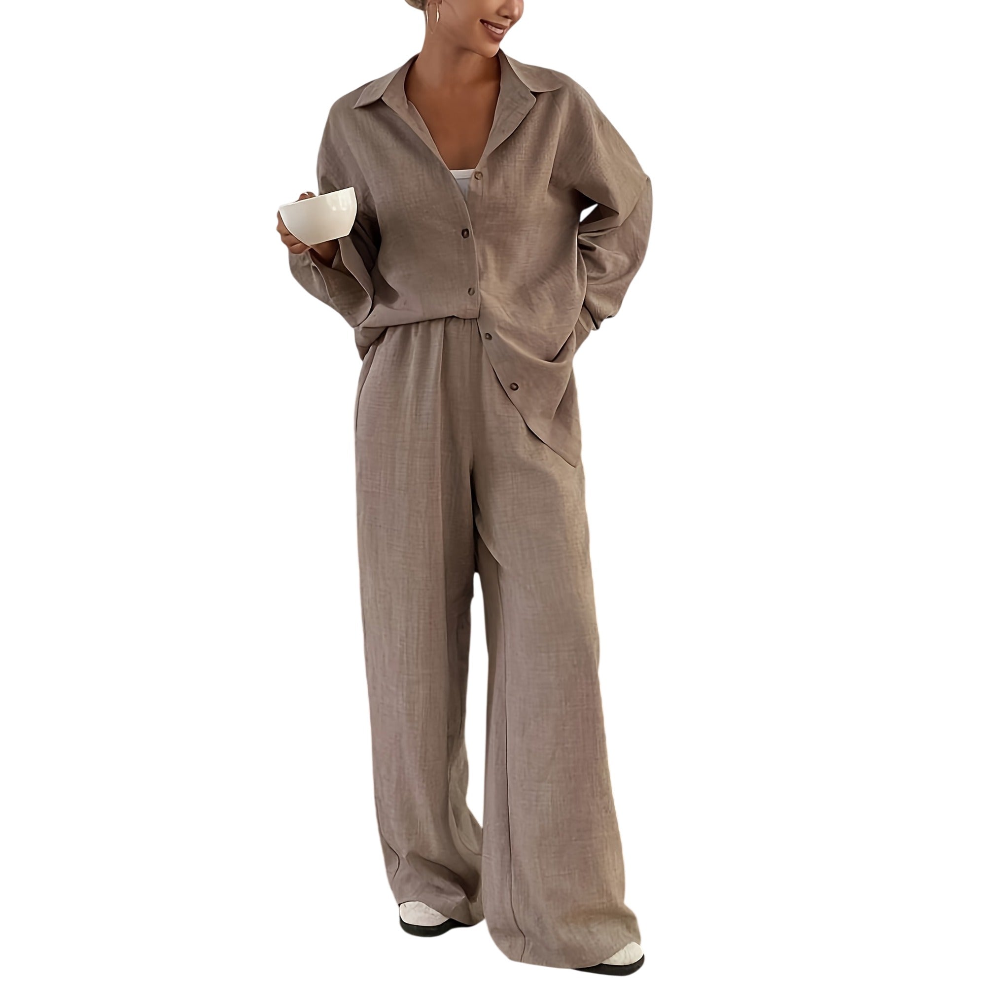 Atelier Rivelle | Ensemble Chemise Pantalon Femme Été Élégant Fluide Lin